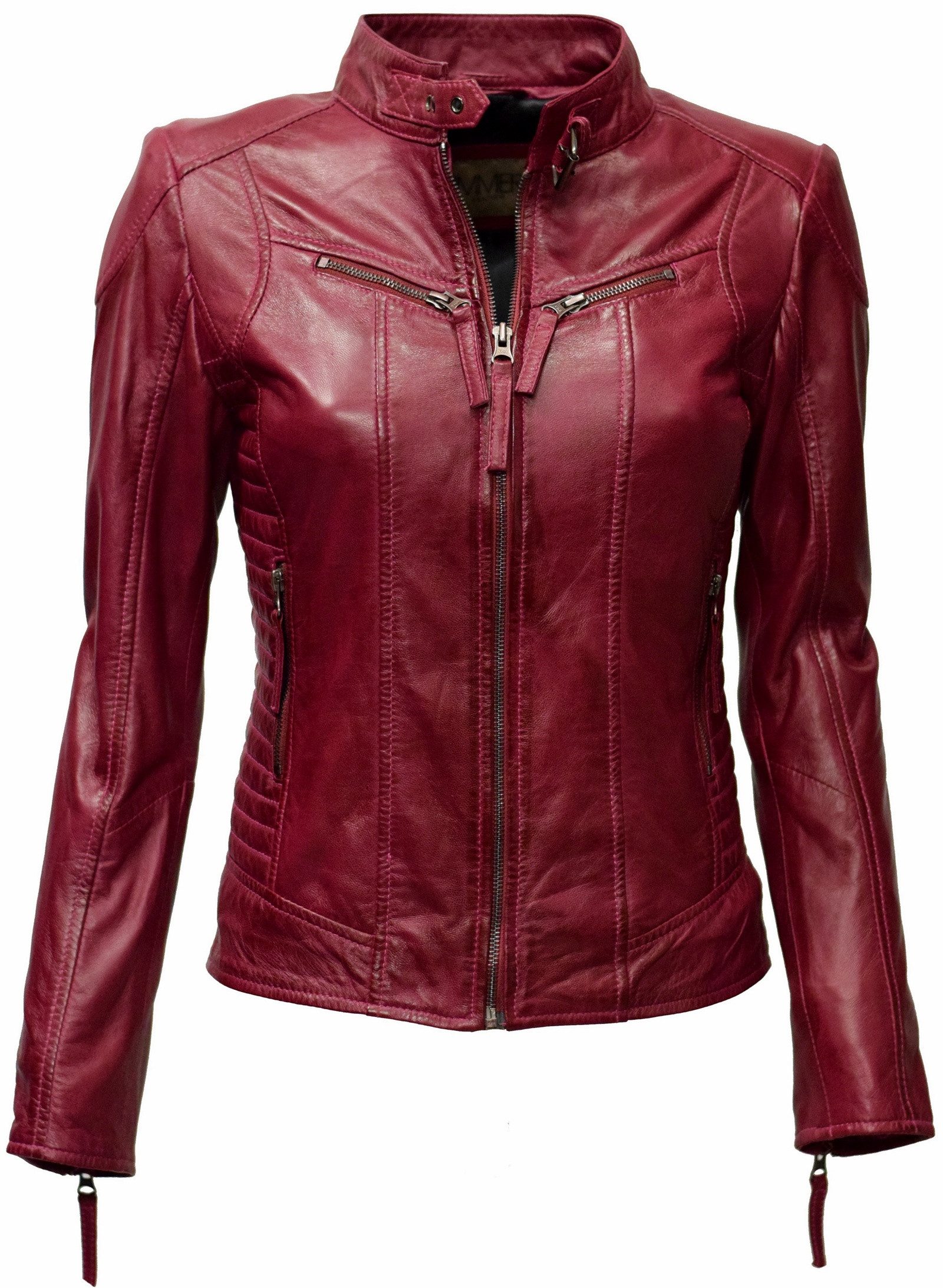 Zimmert Leather Lederjacke Frida washed Lammnappa Leder, Cognac, Schwarz, B günstig online kaufen