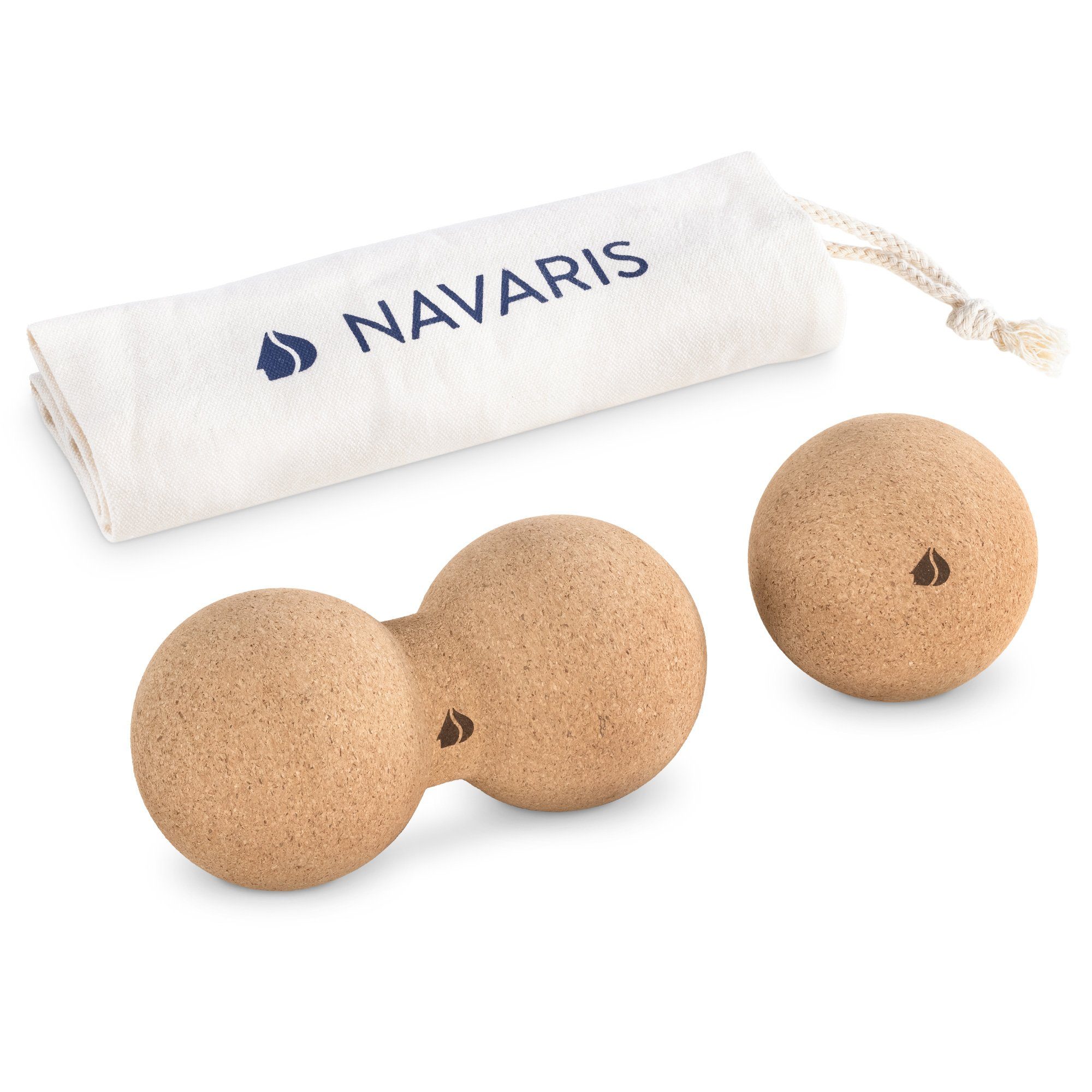 Massageball Faszien Set aus Kork: Mini Peanut und Duoball