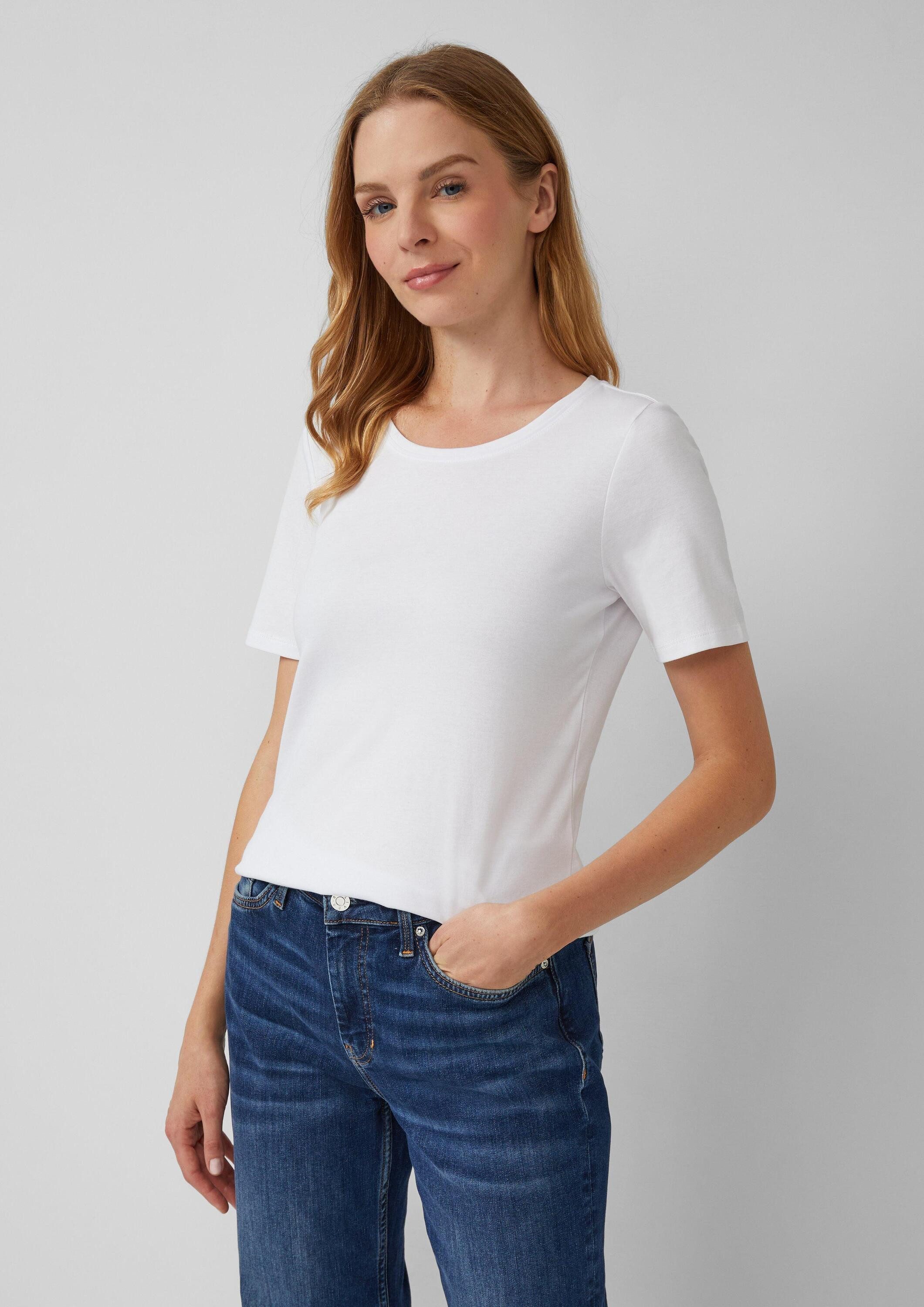 s.Oliver Kurzarmshirt T-Shirt T-Shirt aus Interlockjersey im Slim Fit