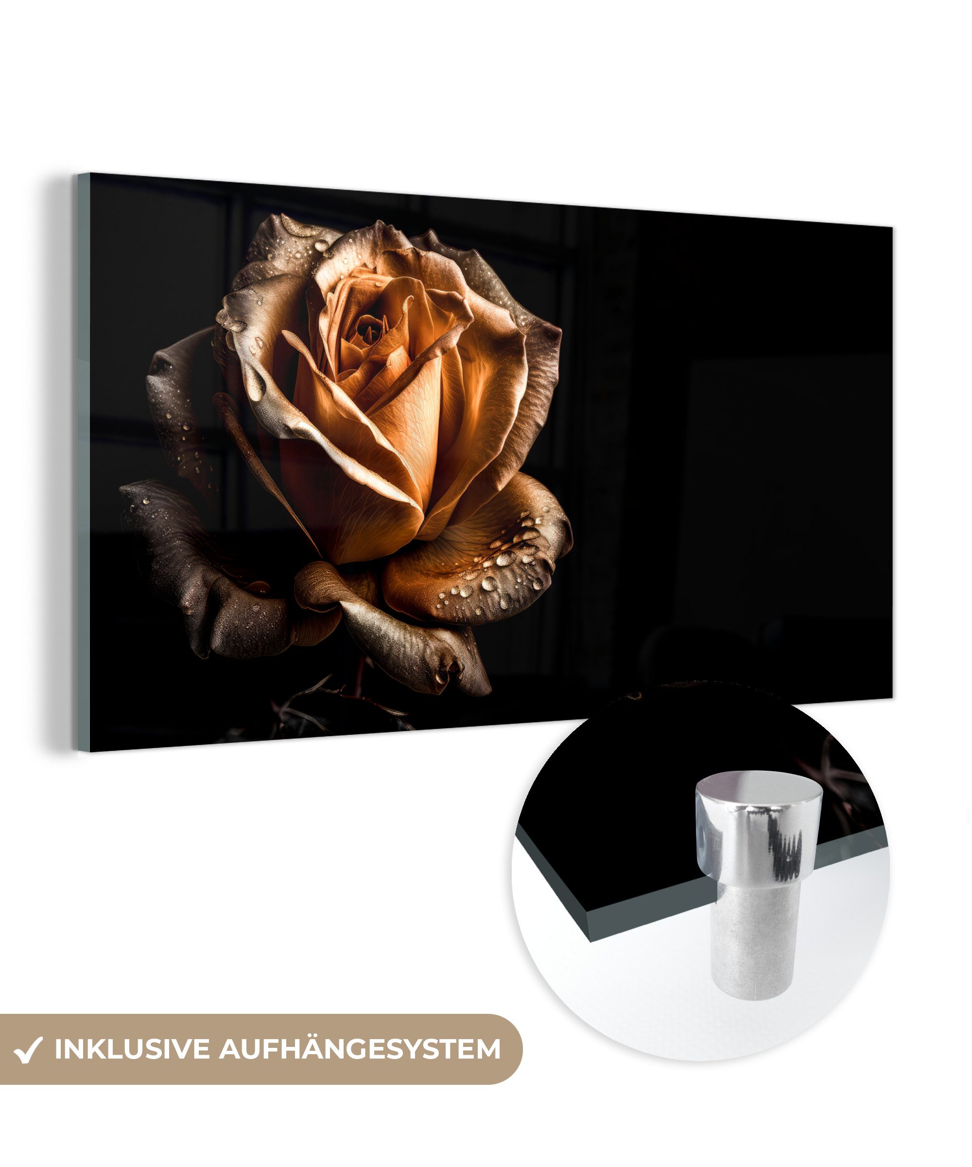 MuchoWow Acrylglasbild Rose - Gold - günstig online kaufen