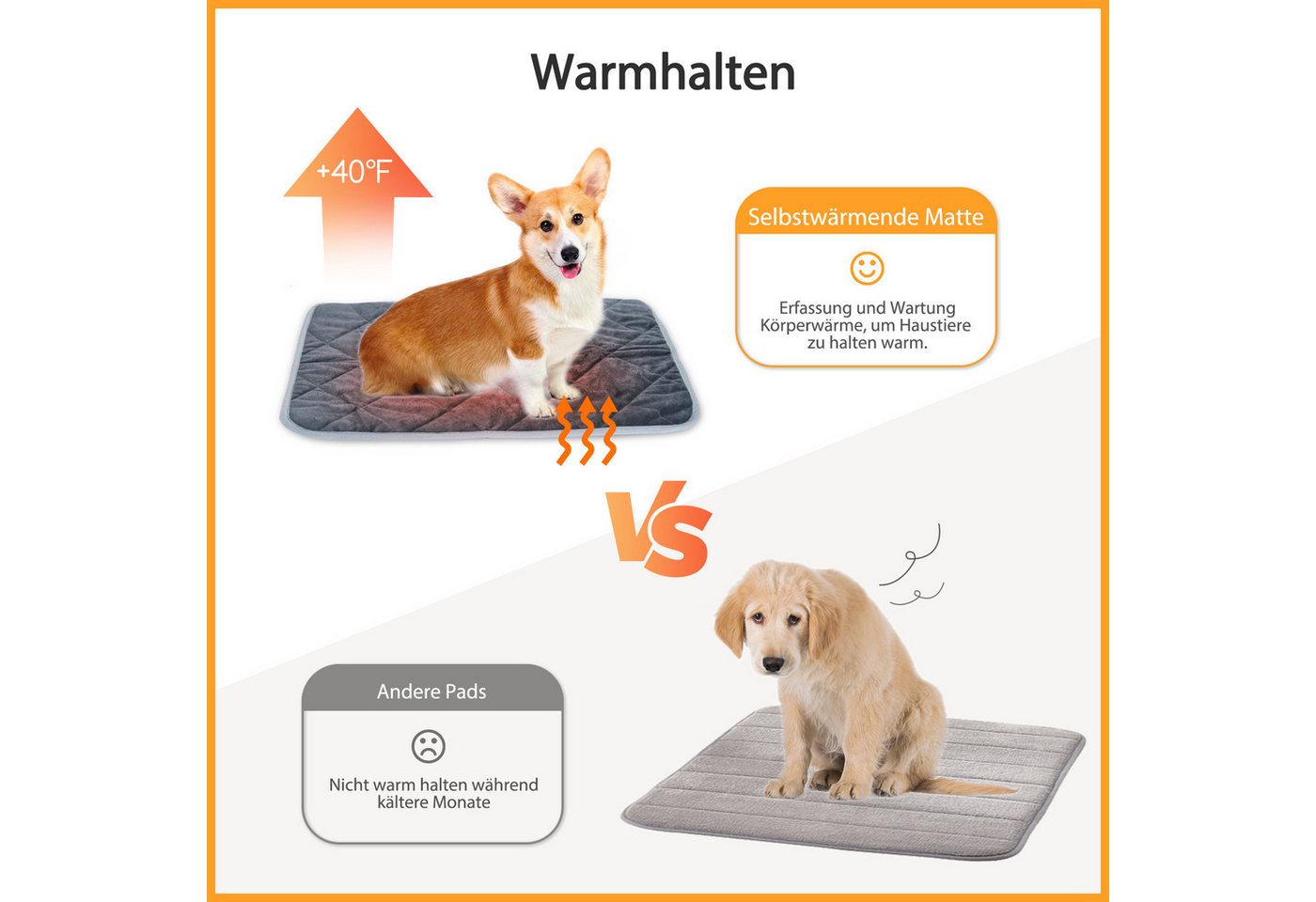Thumbnail - nobleza Hundematte Selbstheizende Decke für Katzen & Hunde, Haustiere Wärmematte