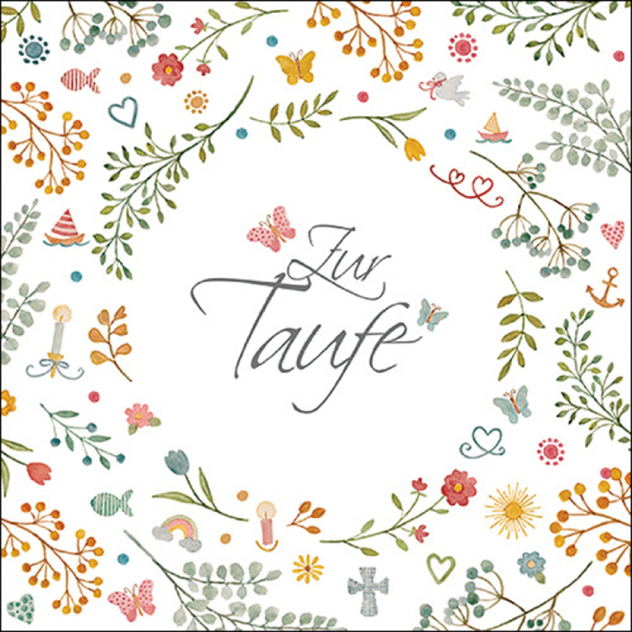 Ambiente Luxury Paper Products Papierserviette, Servietten Papier 33x33cm 3-lag. mit Taufe Motiv 20 Stück