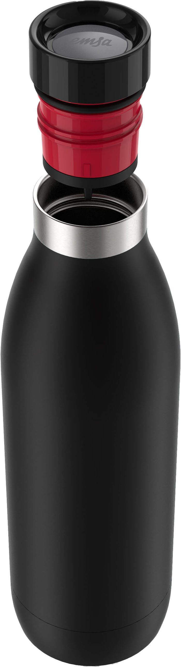 Emsa Isolierflasche Trinkflasche Bludrop, 1 Liter, auslaufsicher, 360°-rundum-Trinköffnung, 40 h kalt, 20 h warm