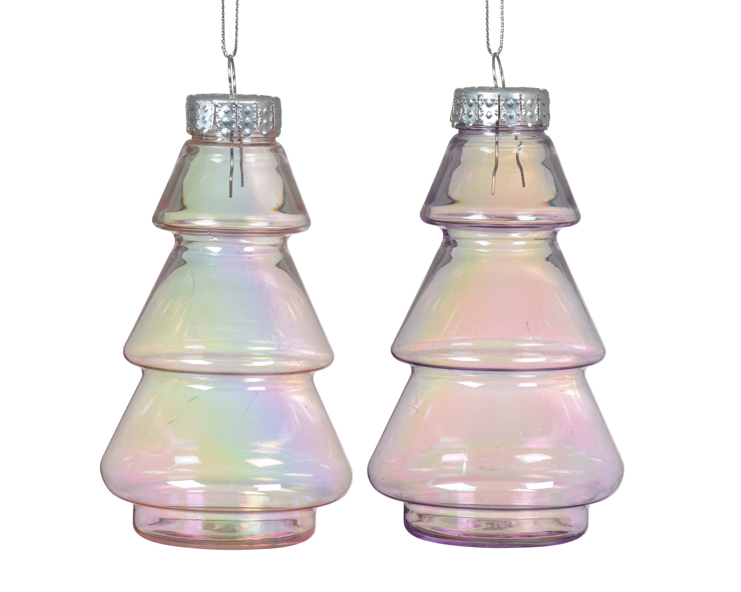 Kaemingk Christbaumschmuck, Christbaumschmuck Baum 12cm Kunststoff 1 Stück sortiert Irisierend