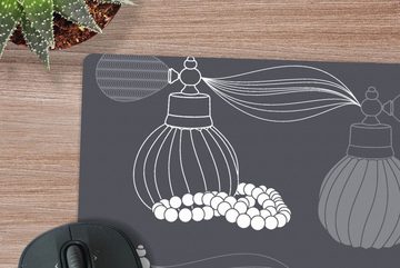 MuchoWow Gaming Mauspad Parfüm - Halskette - Design (1-St), Mousepad mit Rutschfester Unterseite, Gaming, 40x40 cm, XXL, Großes