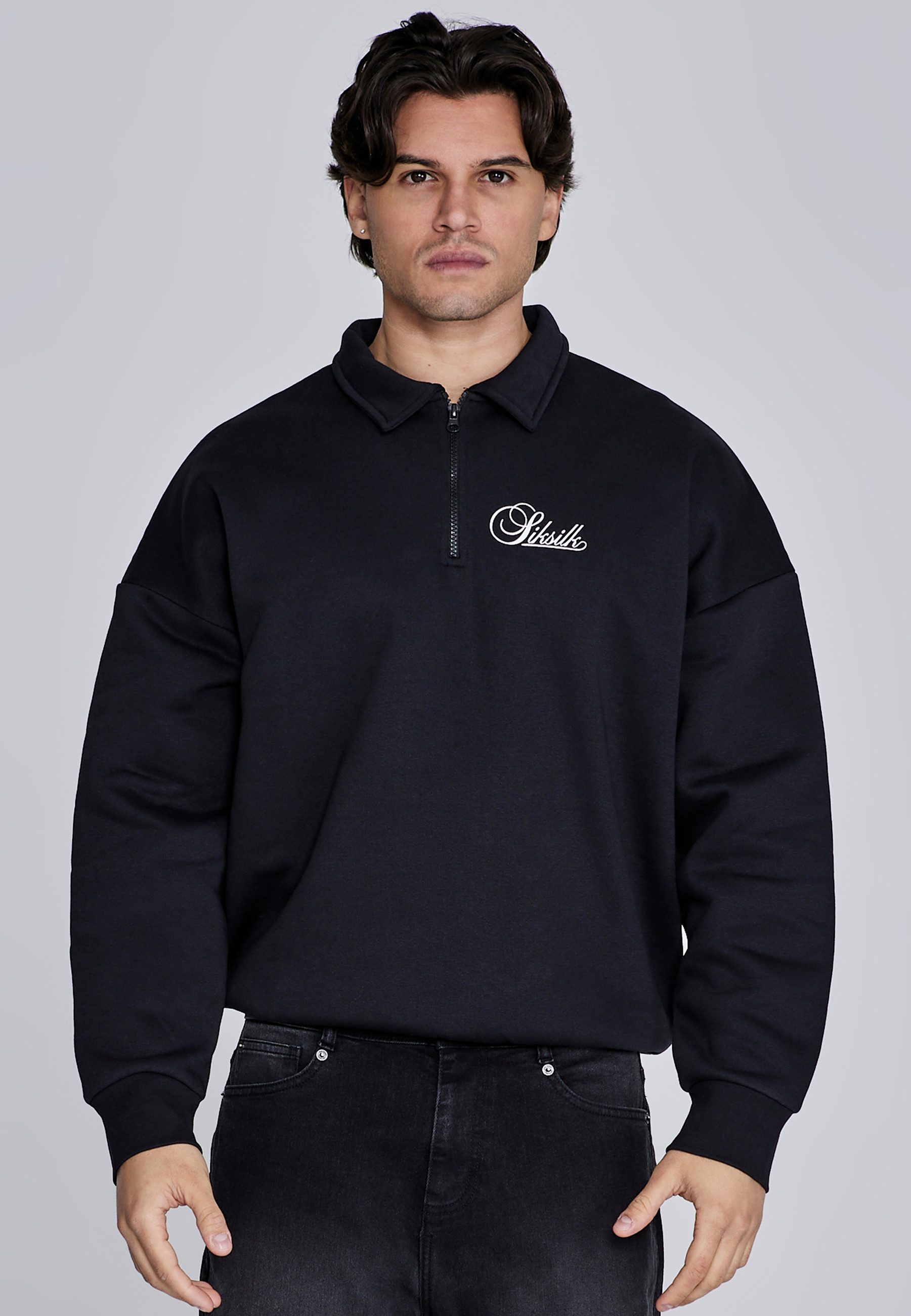 Siksilk Sweatshirt SikSilk Herren Essentials Polo-Pullover