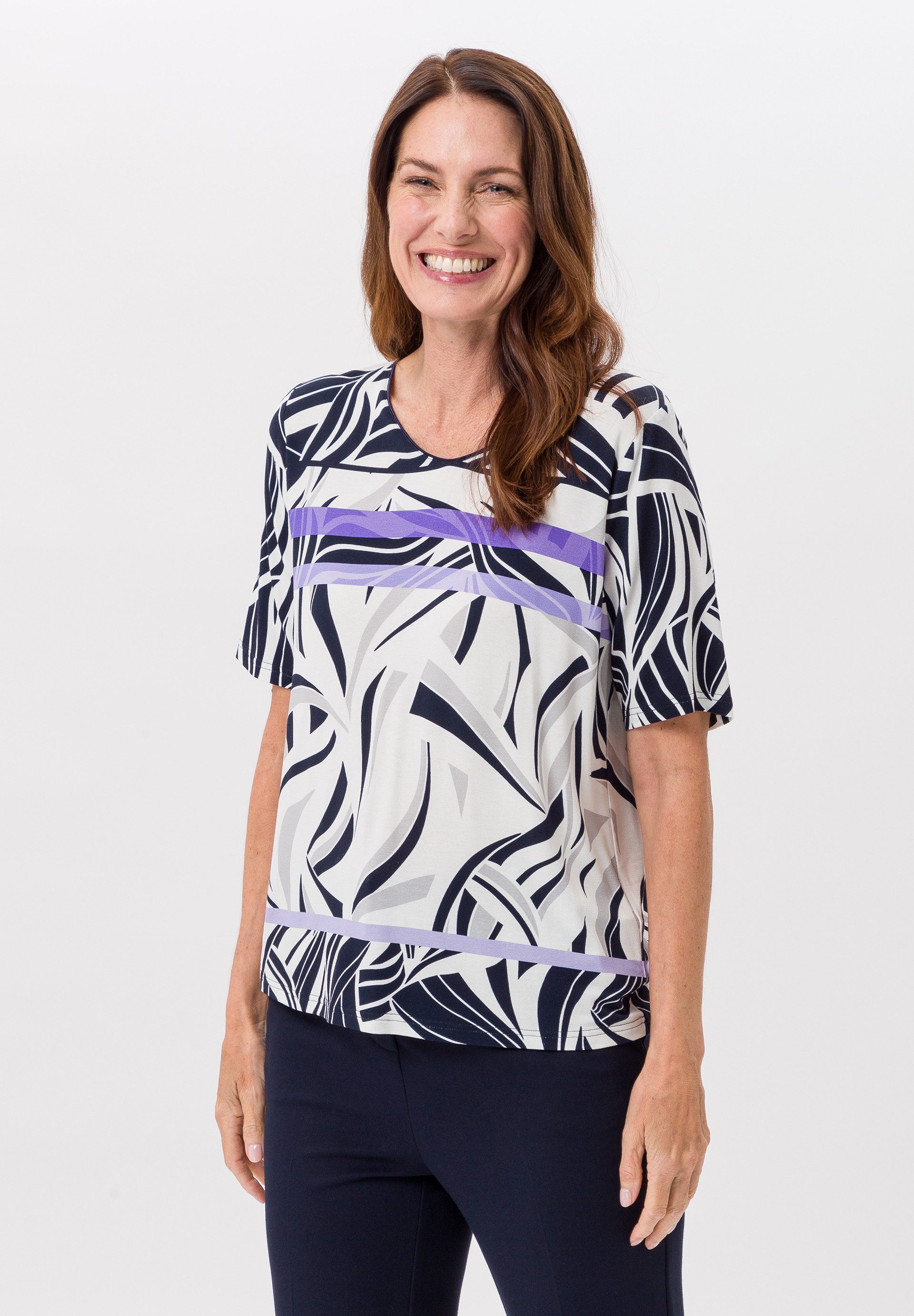 FRANK WALDER Kurzarmshirt im modischen Print günstig online kaufen