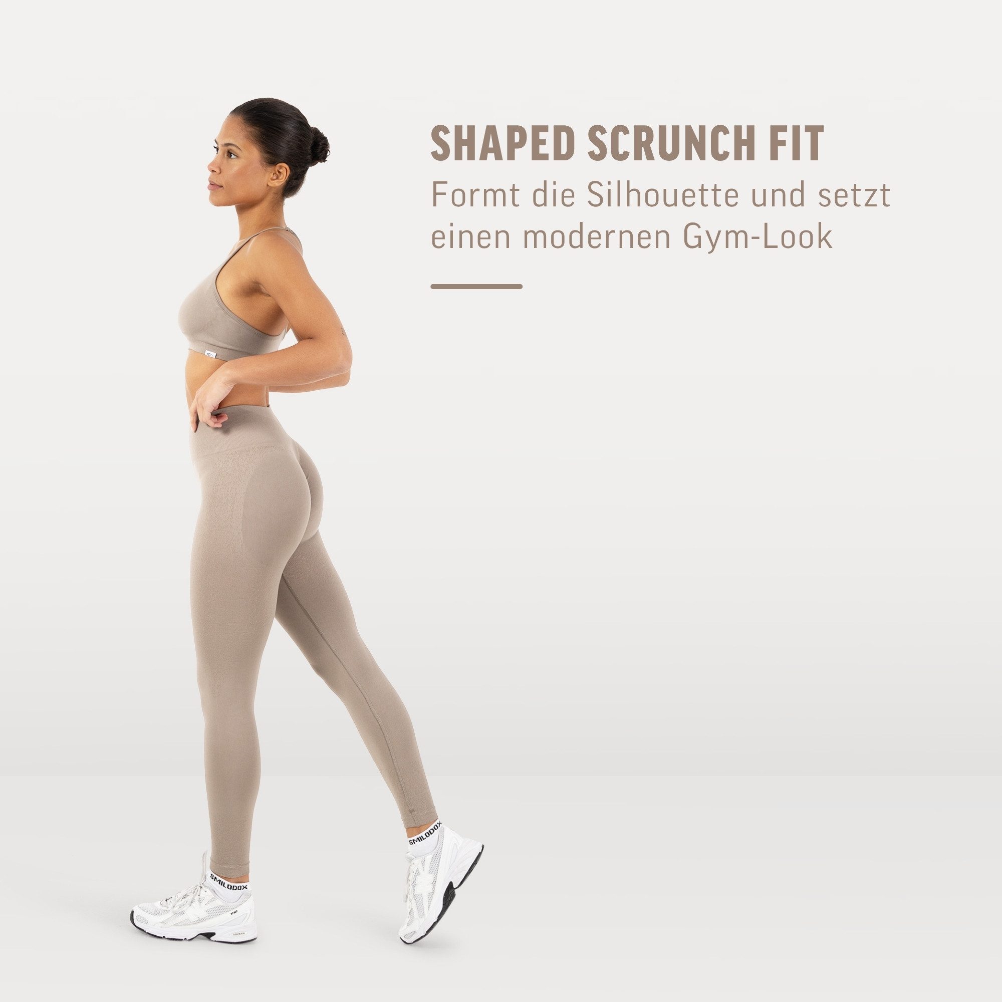 Smilodox Leggings Timea Sporthose Damen, Scrunch, Shaped Fit, High Waist, Gym Scrunch Naht, Rippstruktur, Shaped Fit, hoher Bund, Stretch
