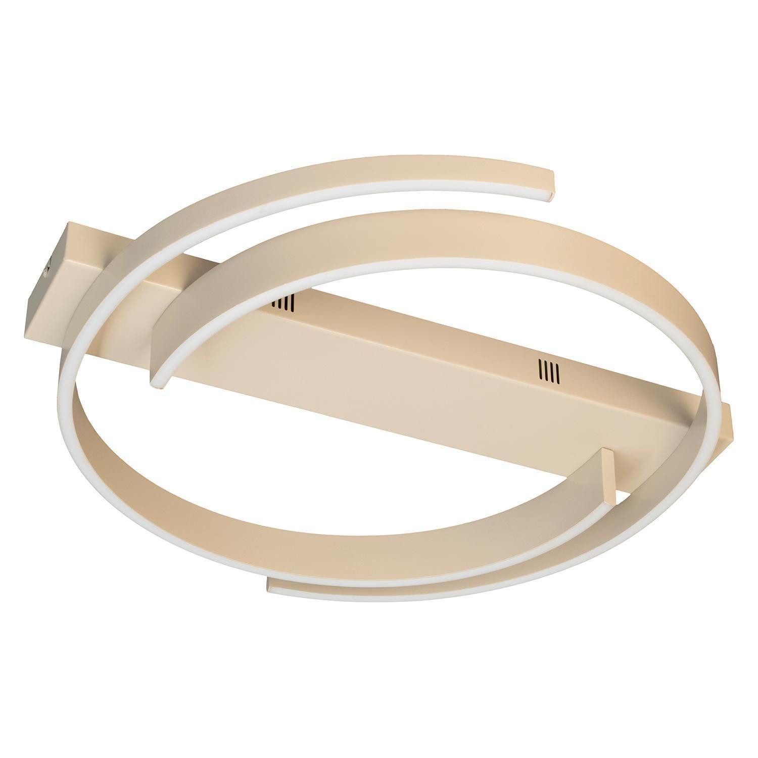 FISCHER & HONSEL LED Deckenleuchte CIRCLY, Sandbraun, Metall, mit Fernbedienung, Anpassung der Farbtemperatur, Dimmfunktion, LED fest integriert, Extra-Warmweiß, Neutralweiß, Tageslichtweiß, Ø 56 x H 9 cm