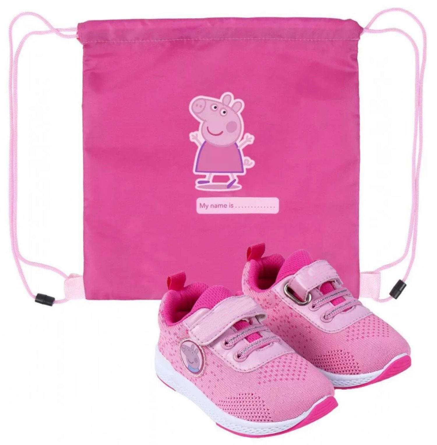 bis 27 Peppa 21 Sneaker Kinder Mädchen mit Pig Gr. Turnbeutel Sportschuhe