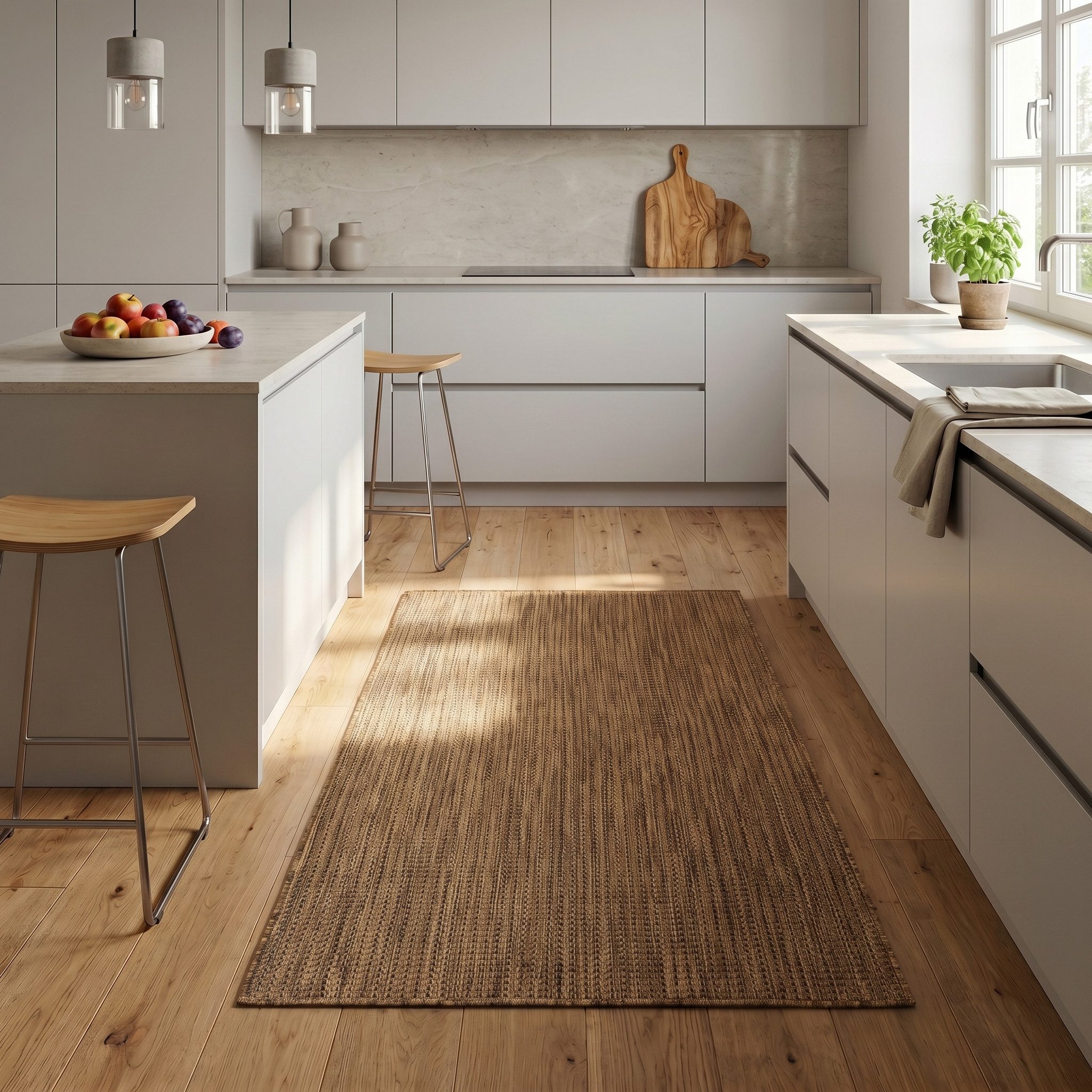 Teppium Teppich Einfarbig, Läufer, Höhe: 3 mm, Teppich Wetterfest Waschbar Balkon, Garten, Terrasse und Küchenteppich