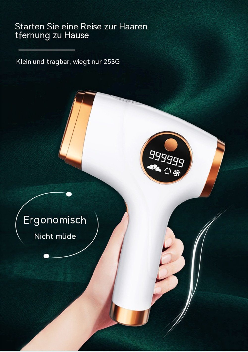 Elektrisches selected dunkelgrün Mini-4-in-1-Haarentfernungsgerät, carefully schmerzlos waschbares Haarentfernungsgerät