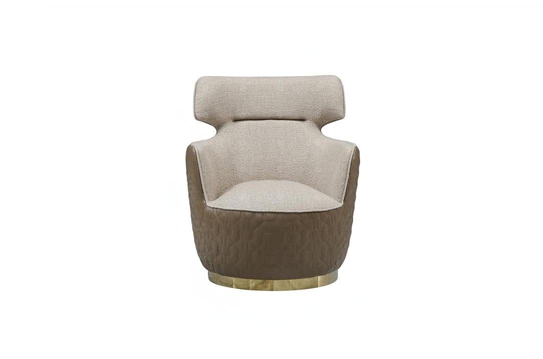 JVmoebel Sessel Beige Sessel Sitzer Einsitzer Ohrensessel Clubsessel Moderne (1-St., Sessel), Made in Europa | Einzelsessel