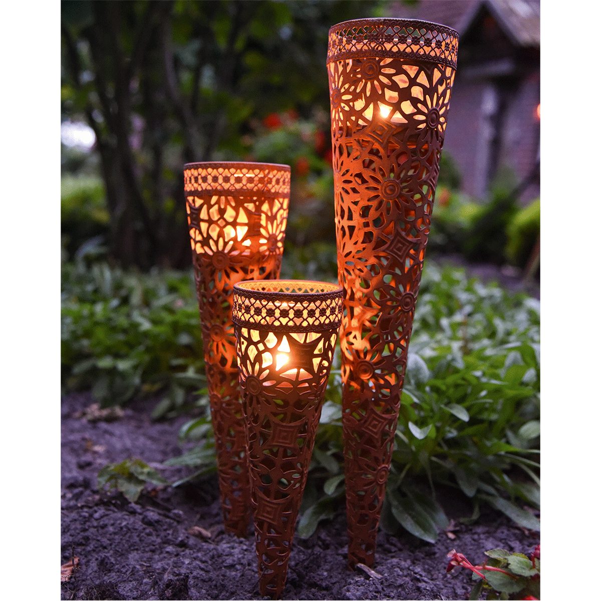 Kerzenhalter Gartendeko Windlicht Erdspieß Kerzenhalter Außenbereich Gartensteck