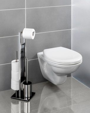 WENKO WC-Garnitur Rivalta, integrierter Toilettenpapierhalter und WC-Bürstenhalter