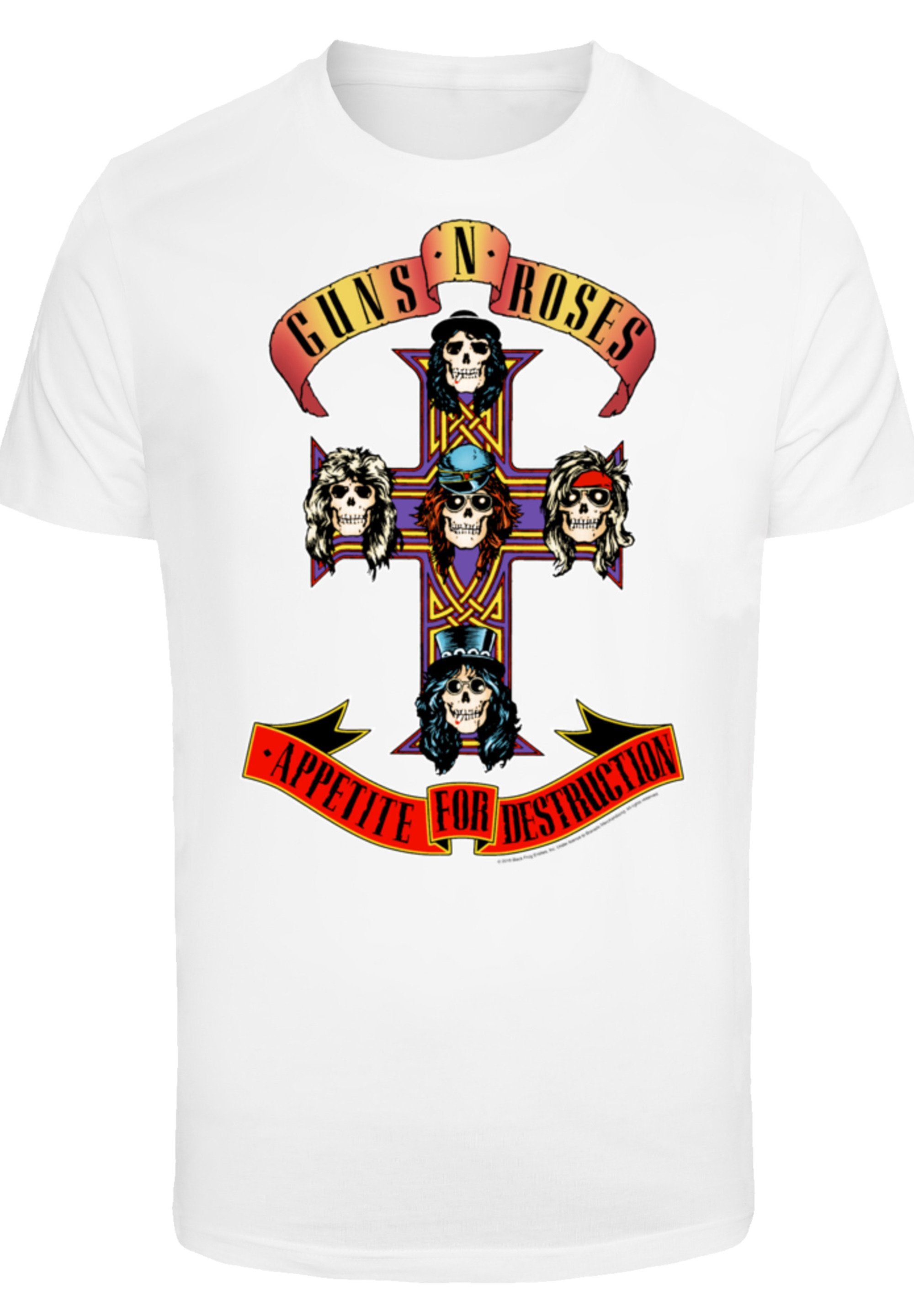 weiß Appetite T-Shirt Destruction Roses F4NT4STIC For 'n' Guns Print