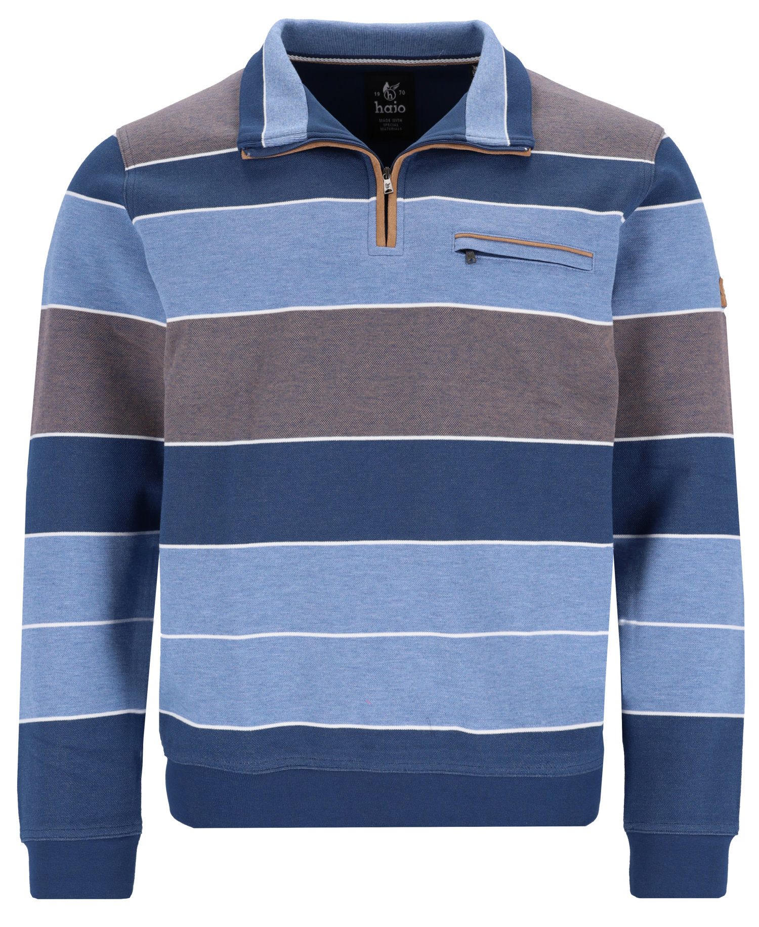Hajo Sweatshirt Herren Sweatshirt mit Troyerkragen günstig online kaufen
