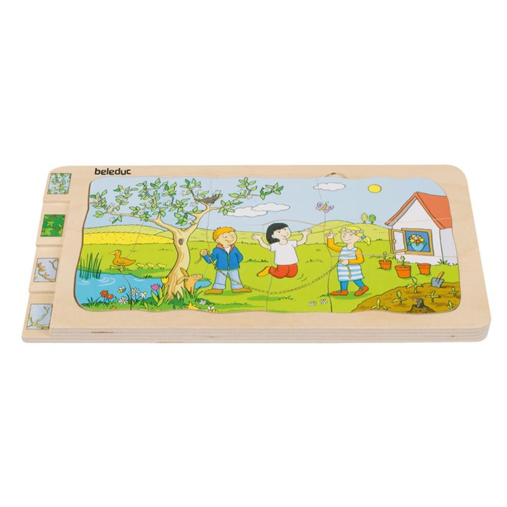 beleduc Puzzle 4 Jahreszeiten, Puzzleteile, 36 Teile, aus Holz, Frühling, Sommer, Herbst und Winter