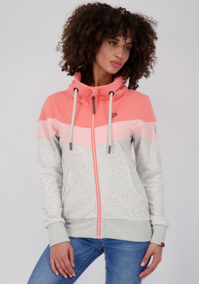 Alife & Kickin Sweatshirt ValinaAK B sportive Sweatjacke mit hohem  Stehkragen und Kontrastdetails