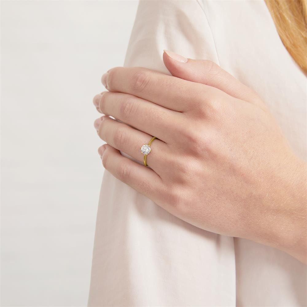 JEWLIX Goldring Zirkonia Krappenfassung Verlobungsring von JEWLIX aus 9K Ge günstig online kaufen