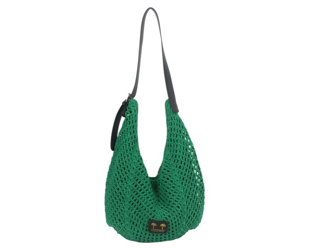 Goodman Design Schultertasche Boho Häkeltasche aus Baumwolle, Angenehm leicht und flexibel