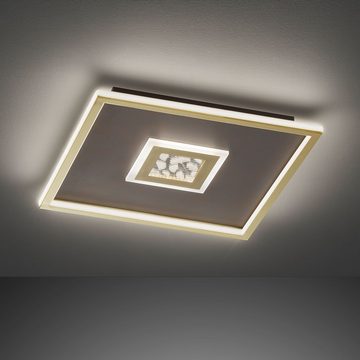 etc-shop LED Deckenleuchte, LED-Leuchtmittel fest verbaut, Warmweiß, LED Deckenleuchte flach Deckenpanel Wohnzimmer rostfarben