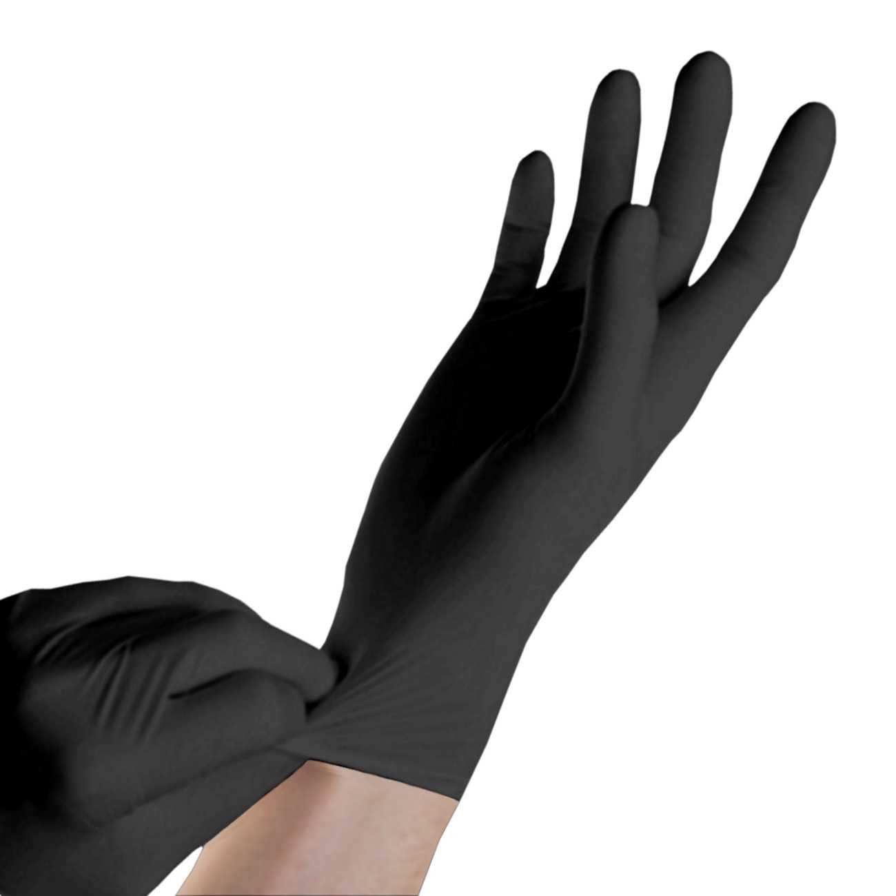 SFM ® Nitril-Handschuhe BLACKLETS GRIP+ : pf F-tex schwarz Einmalhandschuhe Einweghandschuhe – Bild 3 von 4