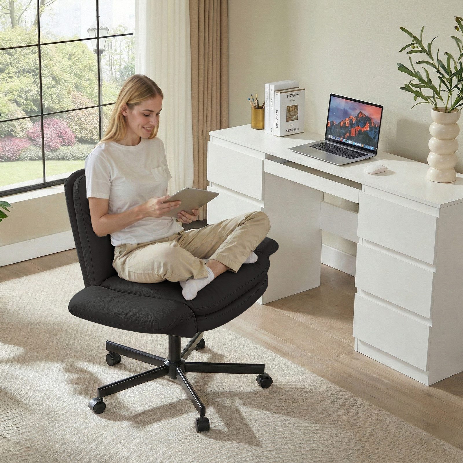 Bestier Drehstuhl Ergonomische Bürostühle, drehbare Kosmetikstühle, Bürostühle – Bild 3 von 5