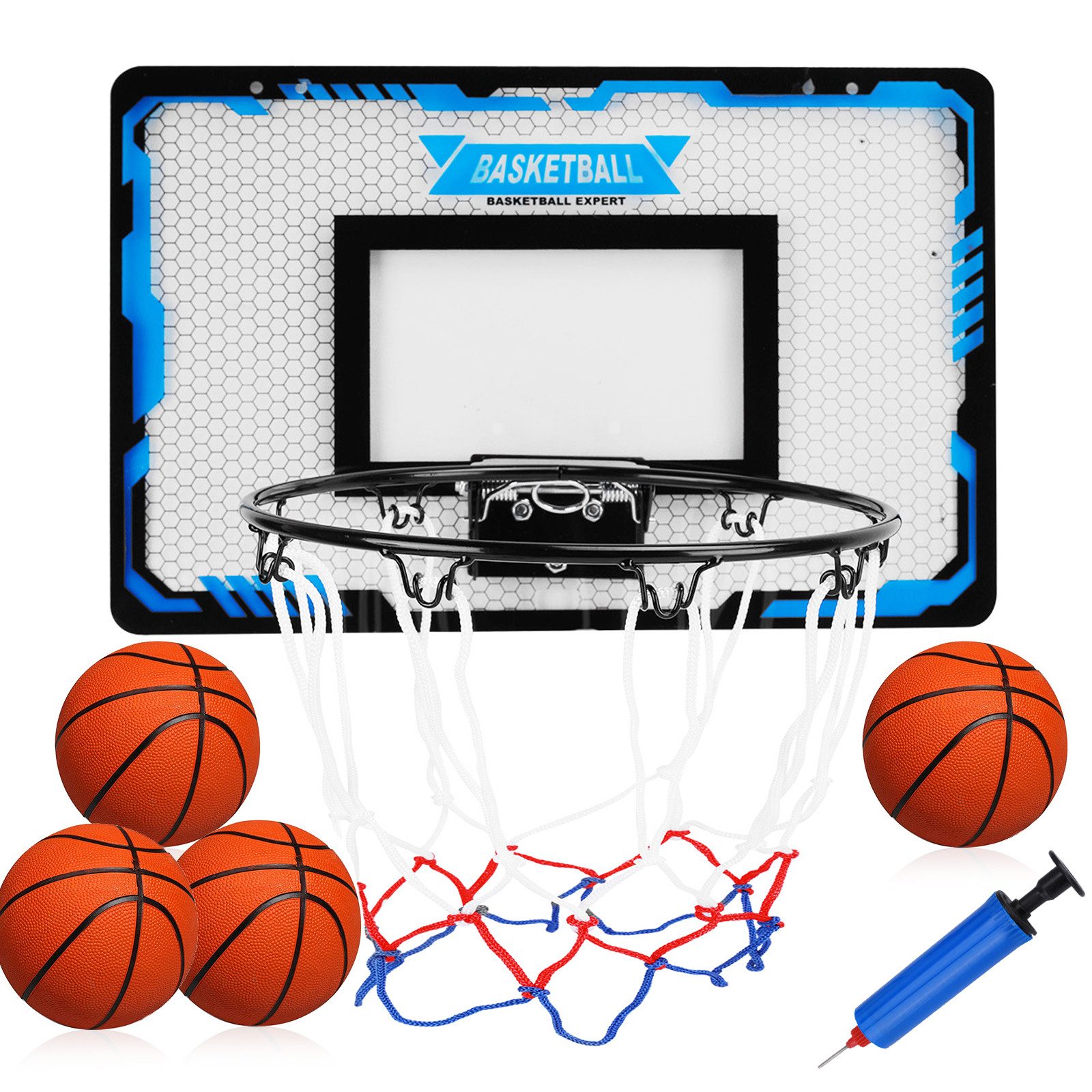 Basketballkorb Indoor Kinder Basketball Set für Zimmer, mit 4 Bällen