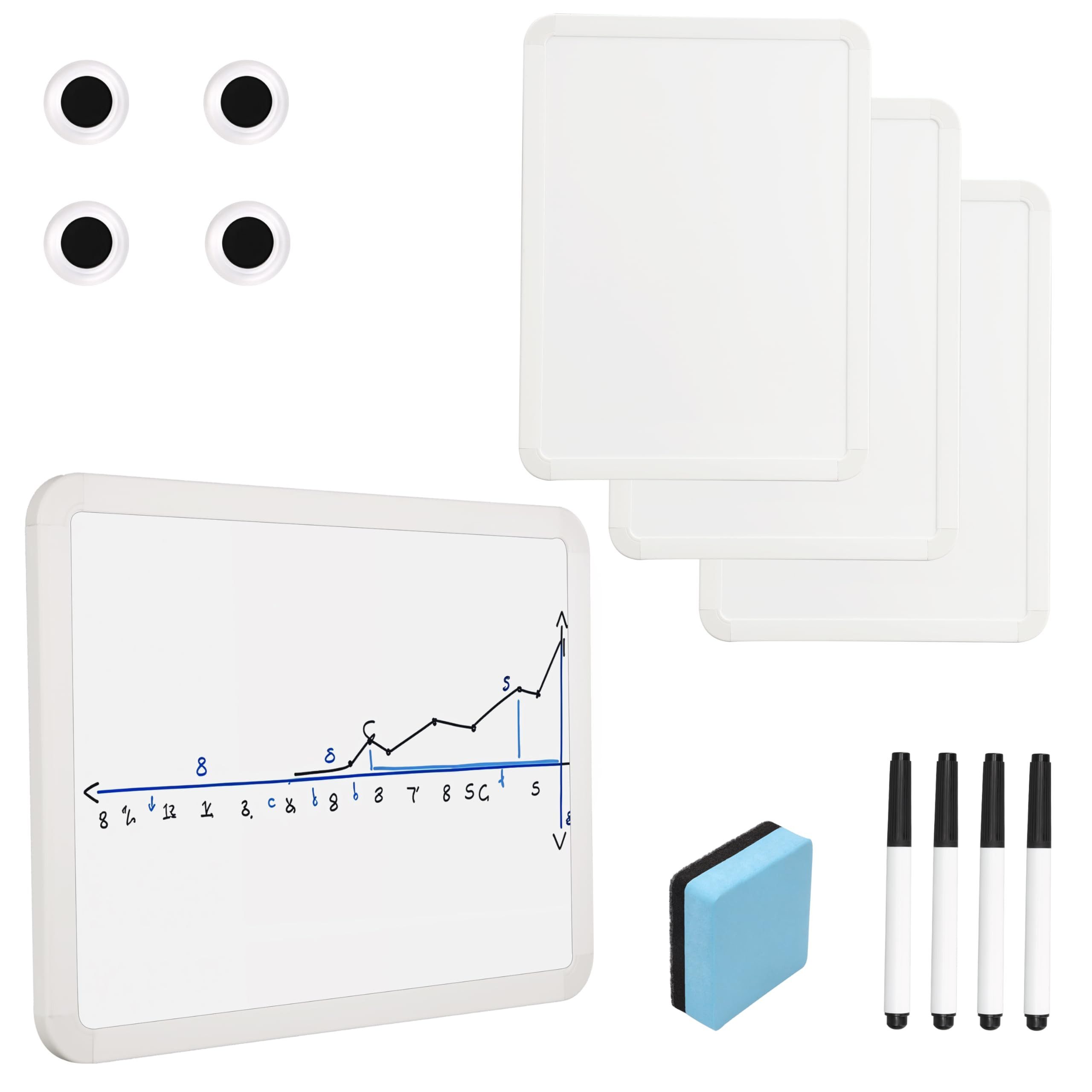 Belle Vous Tafel Belle Vous (4er Pack) Mini Whiteboard Magnetisch - 30.5 x 23 cm - inkl, (4-tlg)