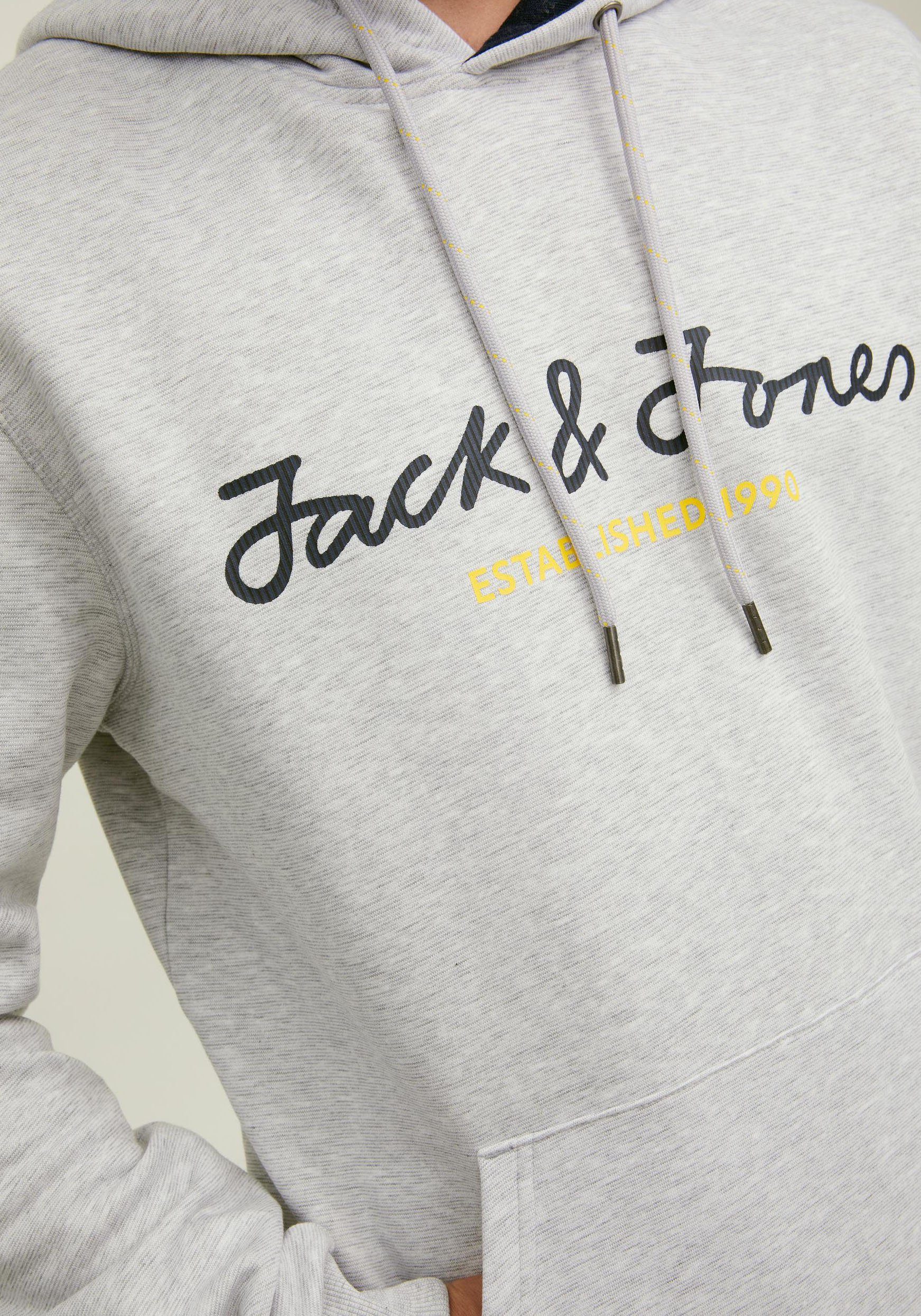 Jack Kapuzensweatshirt hellgrau Jones SWEAT HOOD BERG meliert &