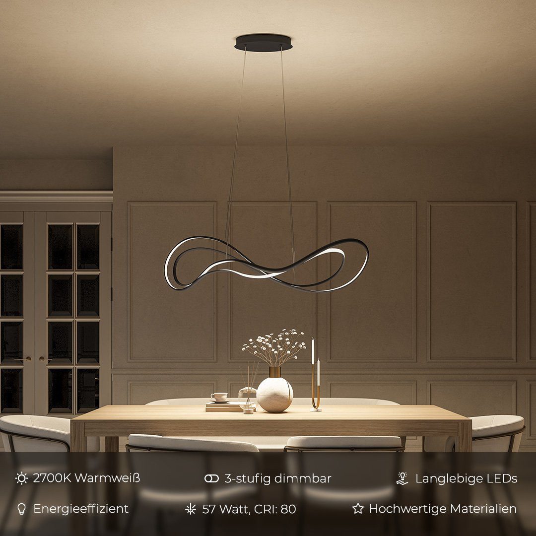 Neona LED Deckenleuchte AURORA Schwarz, LED fest integriert, Warmweiß
