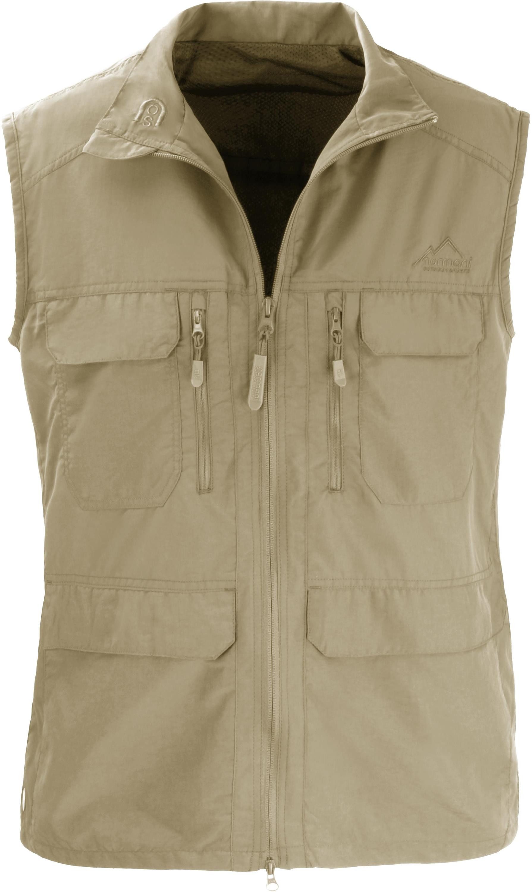 normani Funktionsweste Herren Outdoor Weste Deer leichte Sommerweste mit Sonnenschutzfaktor 50+ - Insgesamt 10 Taschen