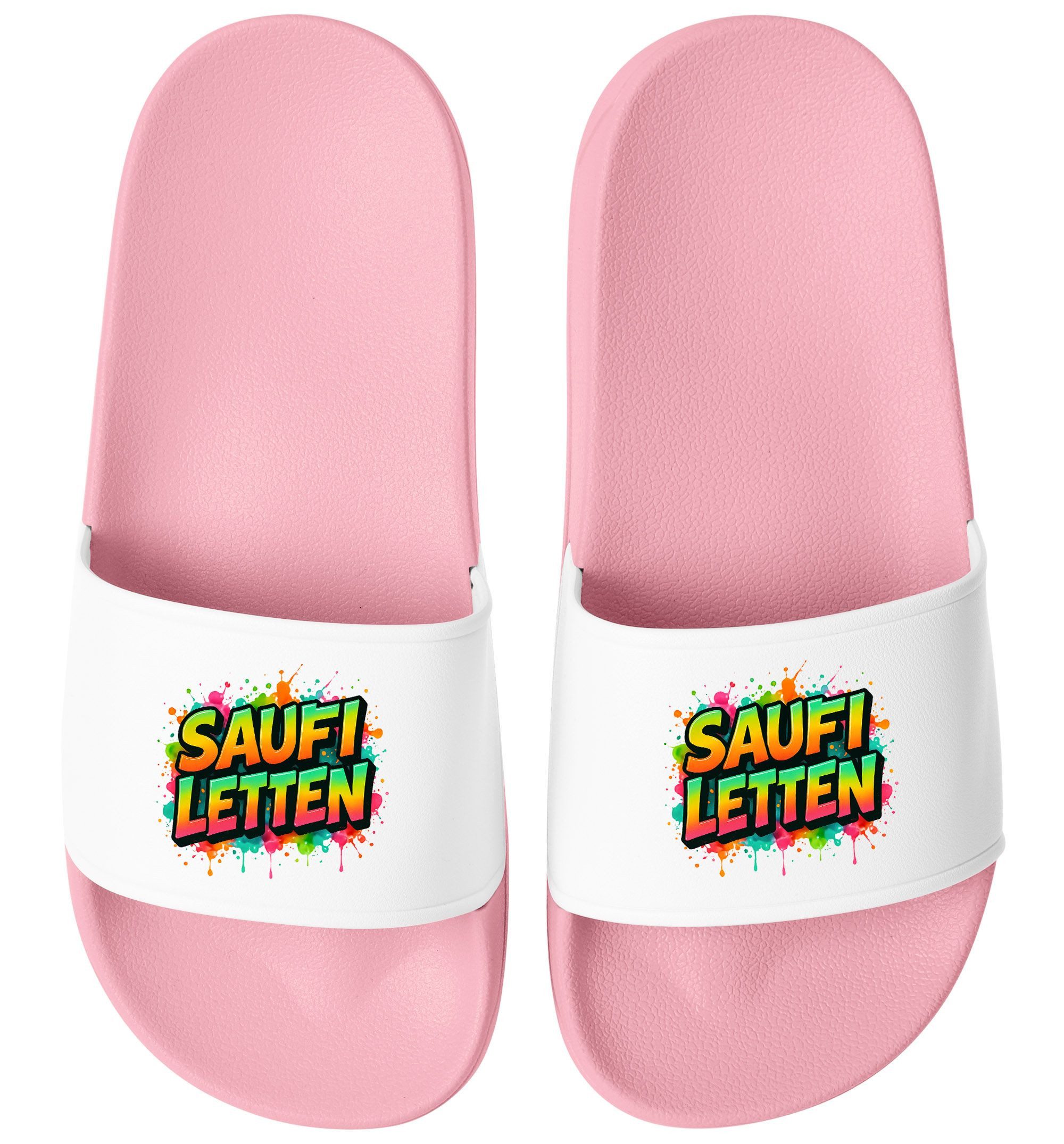 Badeschlappen Lustig Badelatschen mit Spruch SAUFI LETTEN – Party, Badesandale