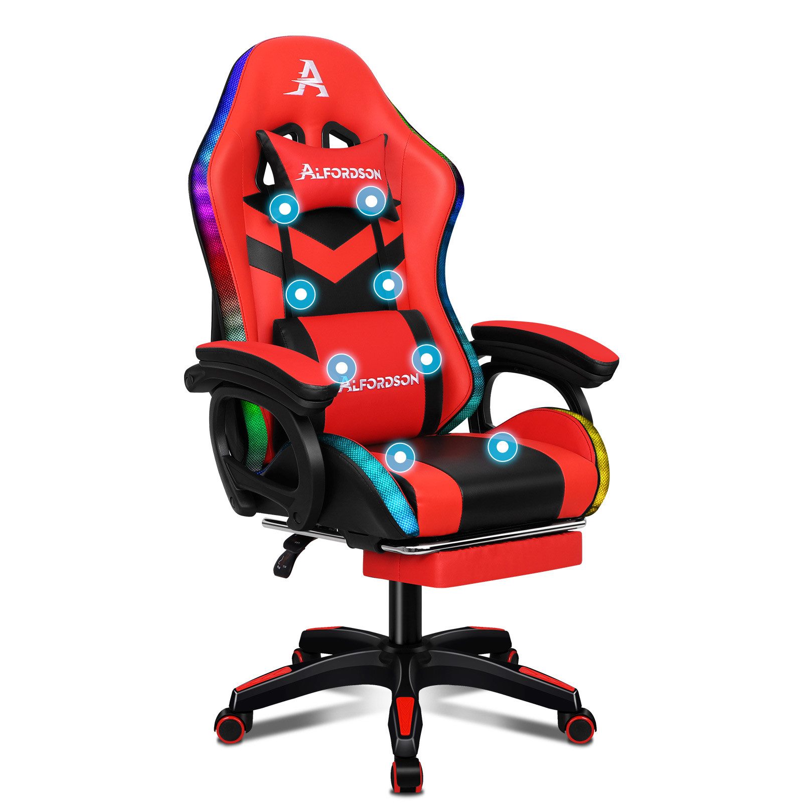 ALFORDSON Gaming-Stuhl 12 RGB LED-Farben Fernbedienung, günstig online kaufen