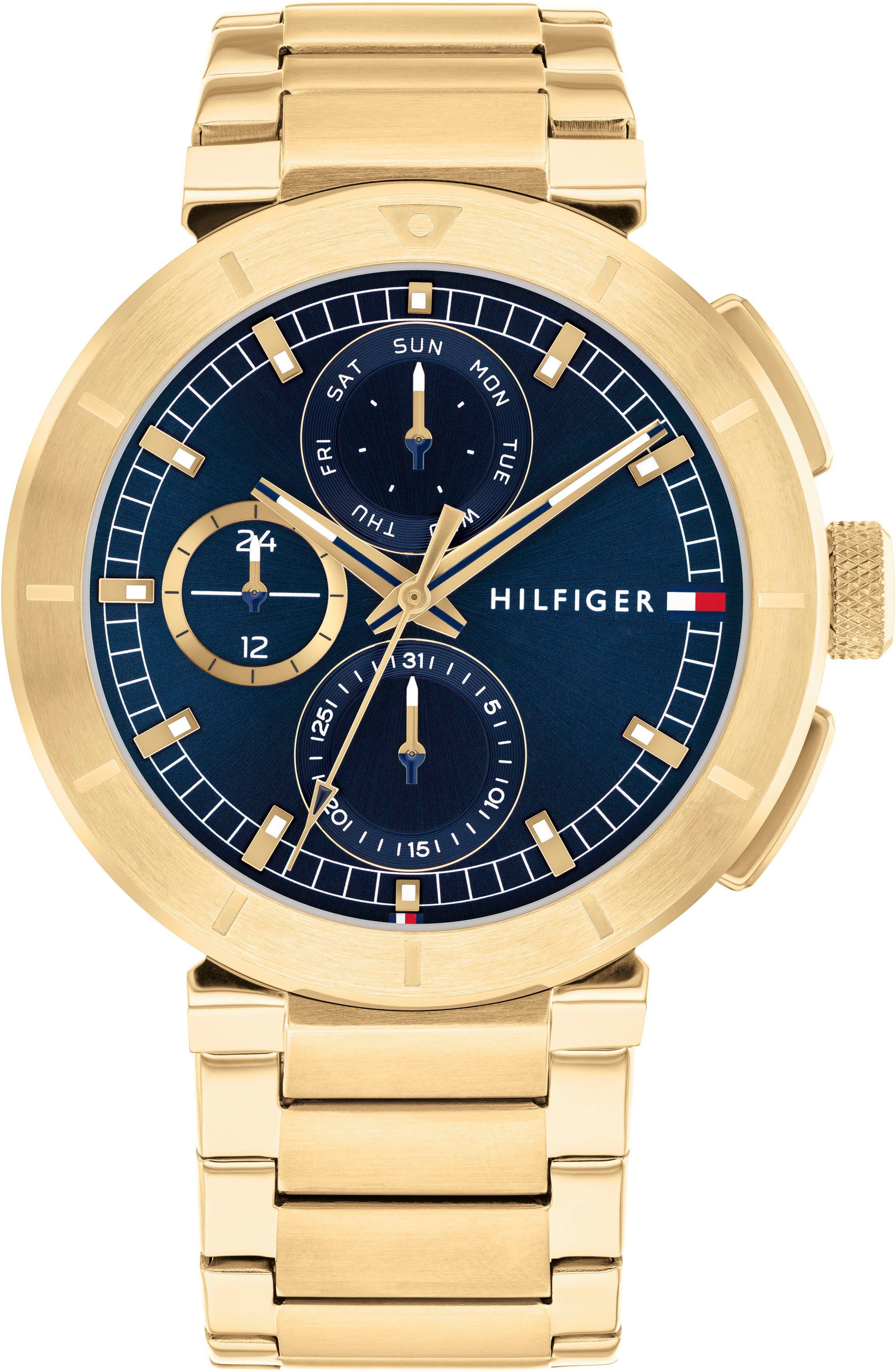 Tommy Hilfiger Multifunktionsuhr Lorenzo, Quarzuhr, Armbanduhr, Herrenuhr, Datum, 12/24-Std.-Anzeige, analog