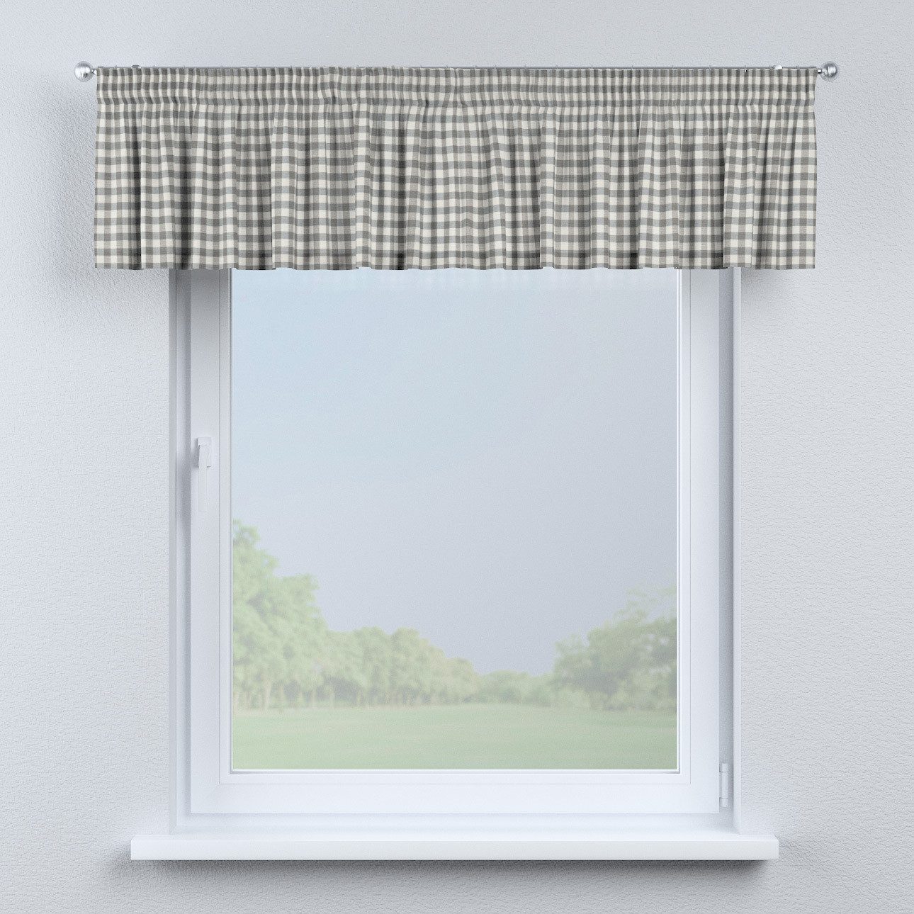 Kurzgardine mit Kräuselband, grau-ecru , 260 x 40 cm, Quadro (136-11) günstig online kaufen