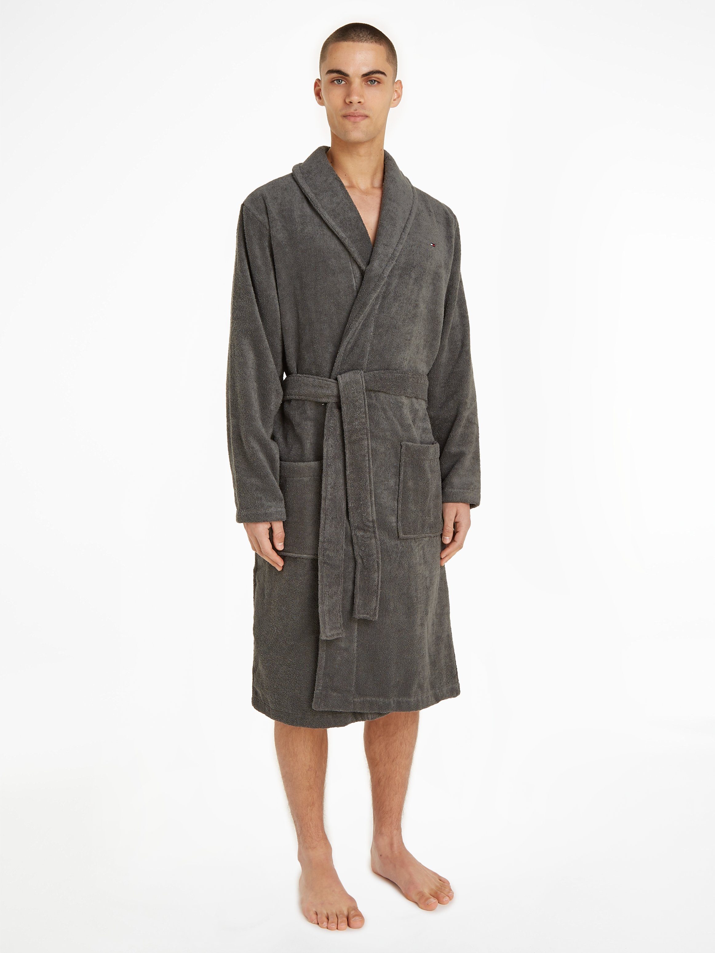 Tommy Hilfiger Underwear Bademantel, Kurzform, Baumwoll-Webfrottier, Gürtel günstig online kaufen