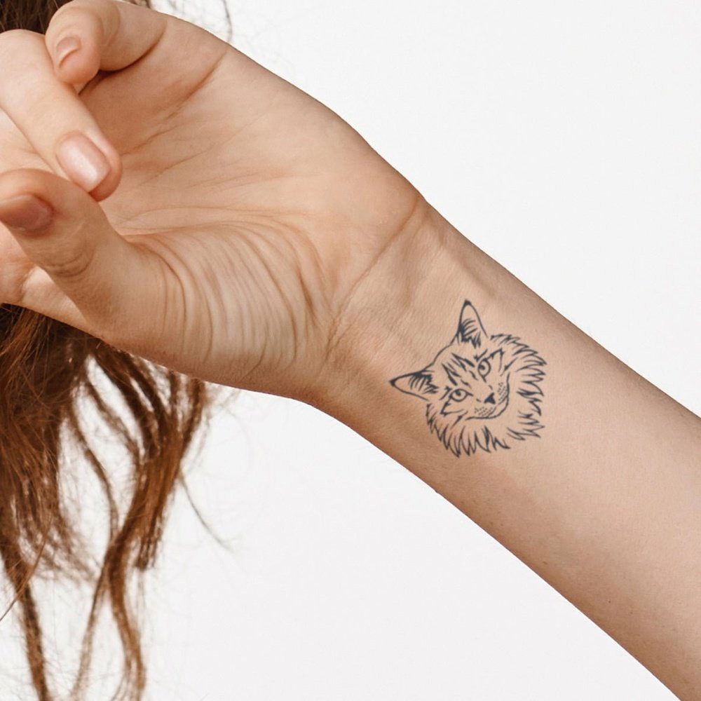 FOREVER NEVER Schmuck-Tattoo Katzenkopf