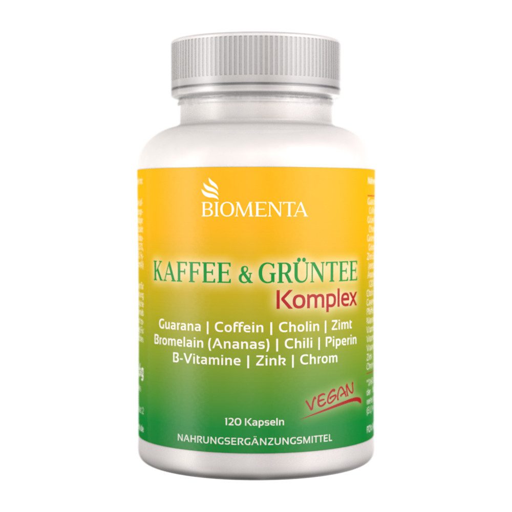 BIOMENTA Kaffee + Grüntee Komplex - 120 Kapseln - Premiumqualität Kapseln, 120 St., 96.6 g