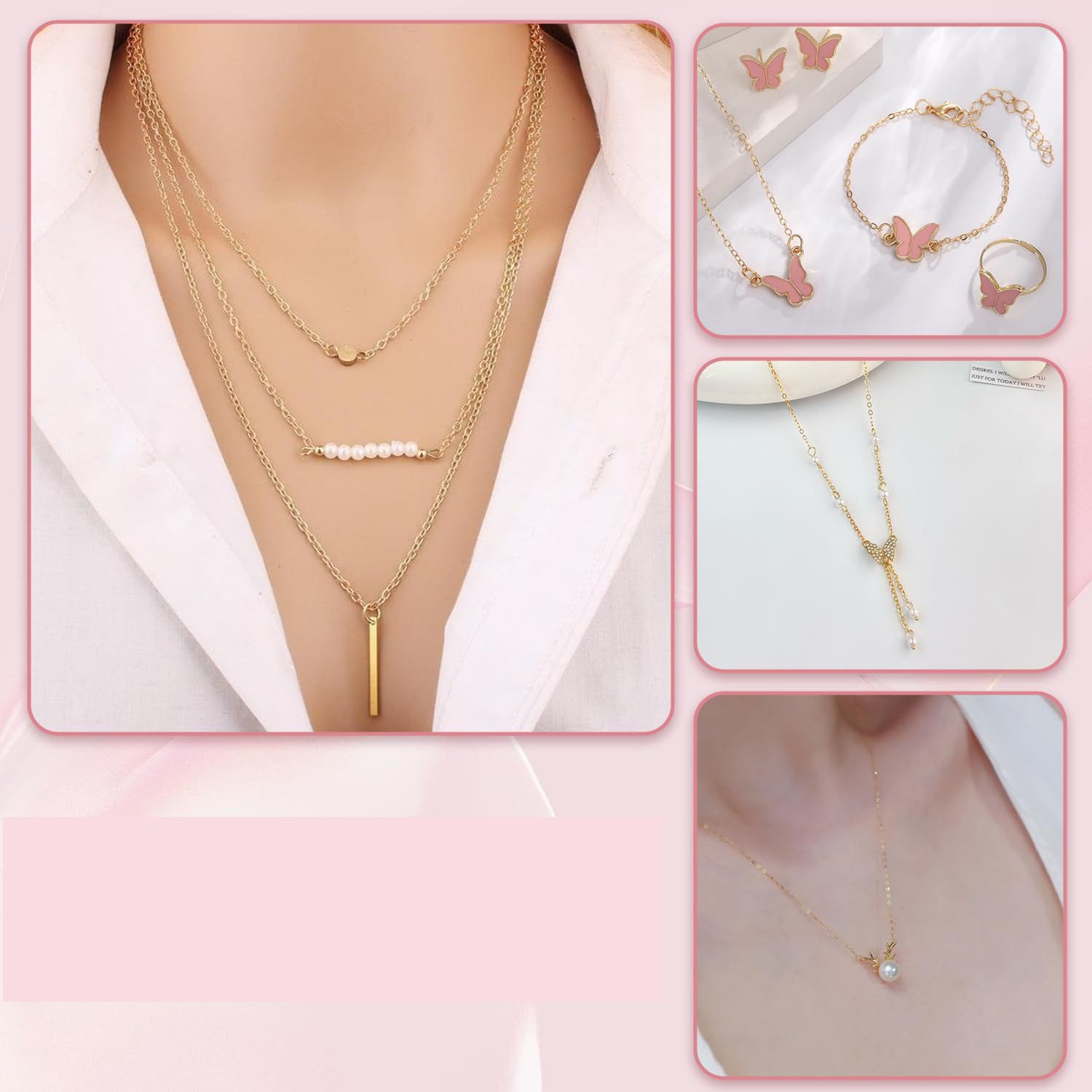 CLTYQ Schmuck-Adventskalender Weihnachtskalender Frauen,24 Überraschungen Armband Halskette Ohrringe, Damen Schmuck Set,Weihnachtsgeschenke für Frauen Mädchen T – Bild 5 von 5