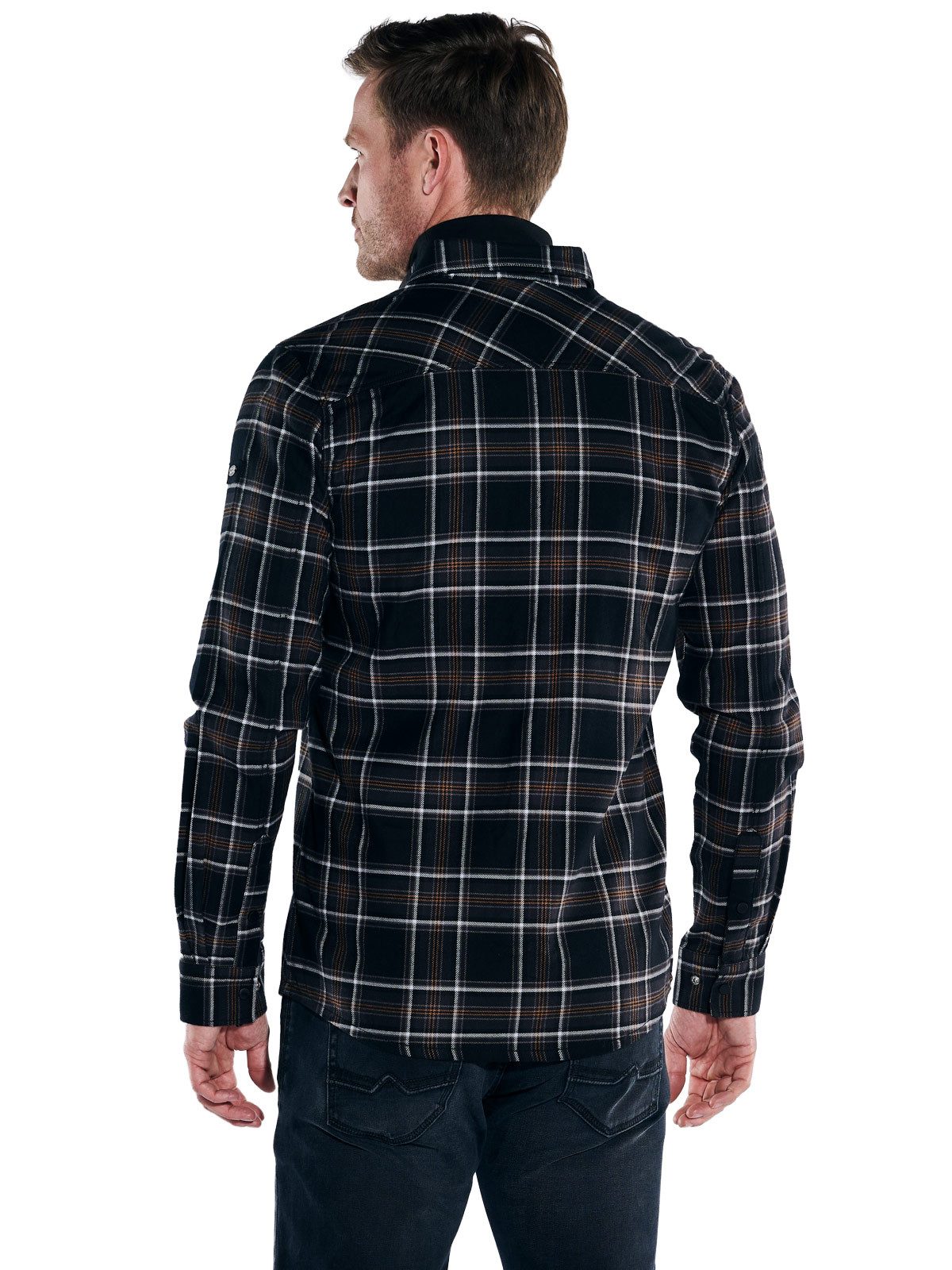 Engbers Langarmhemd engbers Herren Overshirt kariert, Schwarz günstig online kaufen