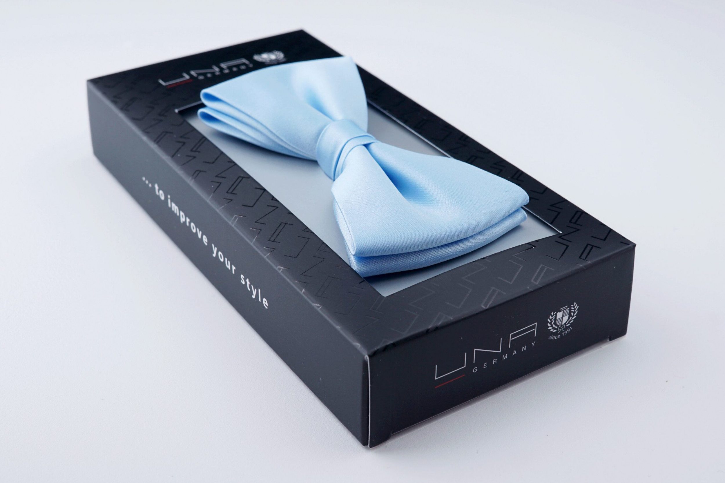 UNA Fliege - hellblaue Fliege basic - Schleife Classic i.K.