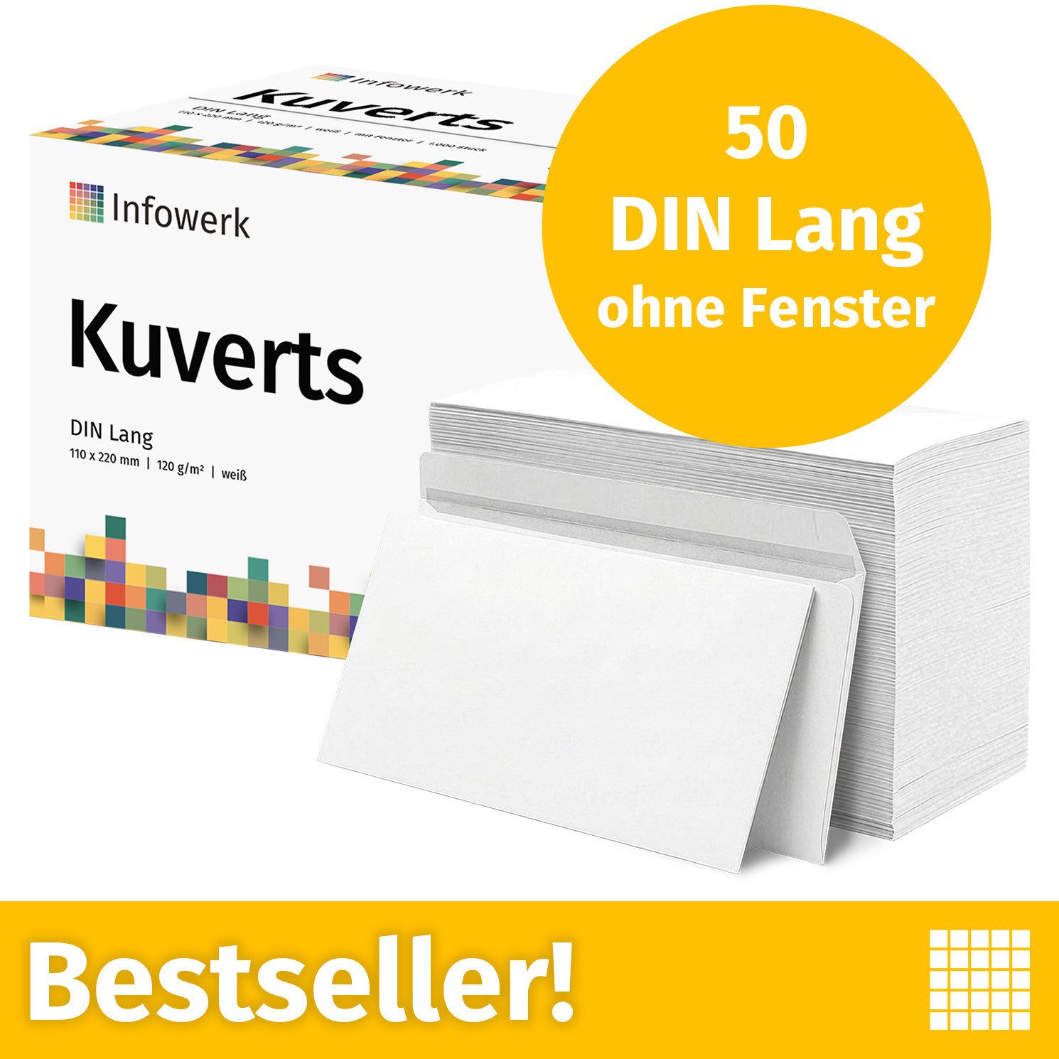 Infowerk Briefumschlag, Ohne Fenster