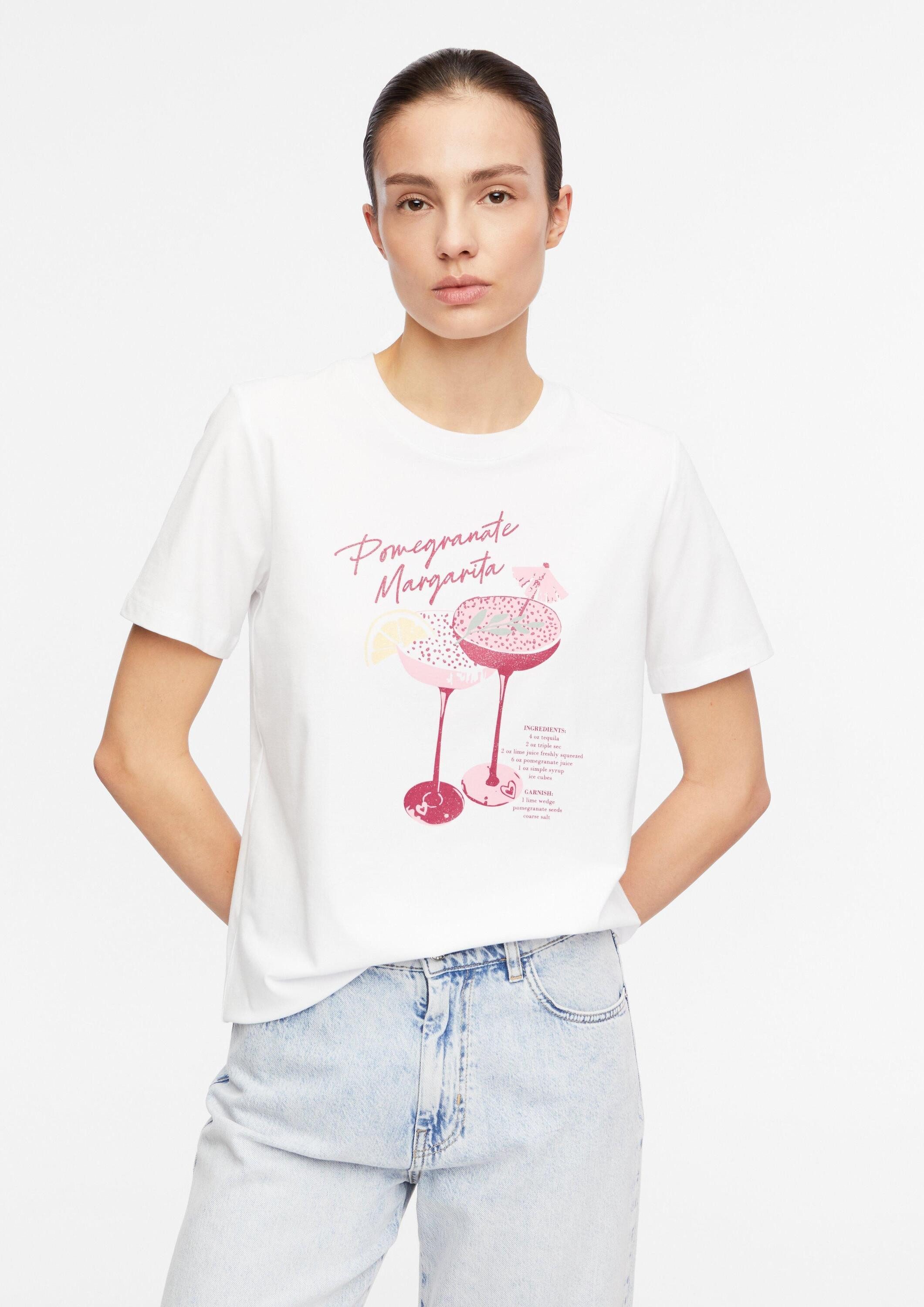 comma Kurzarmshirt T-Shirt T-Shirt mit Artwork