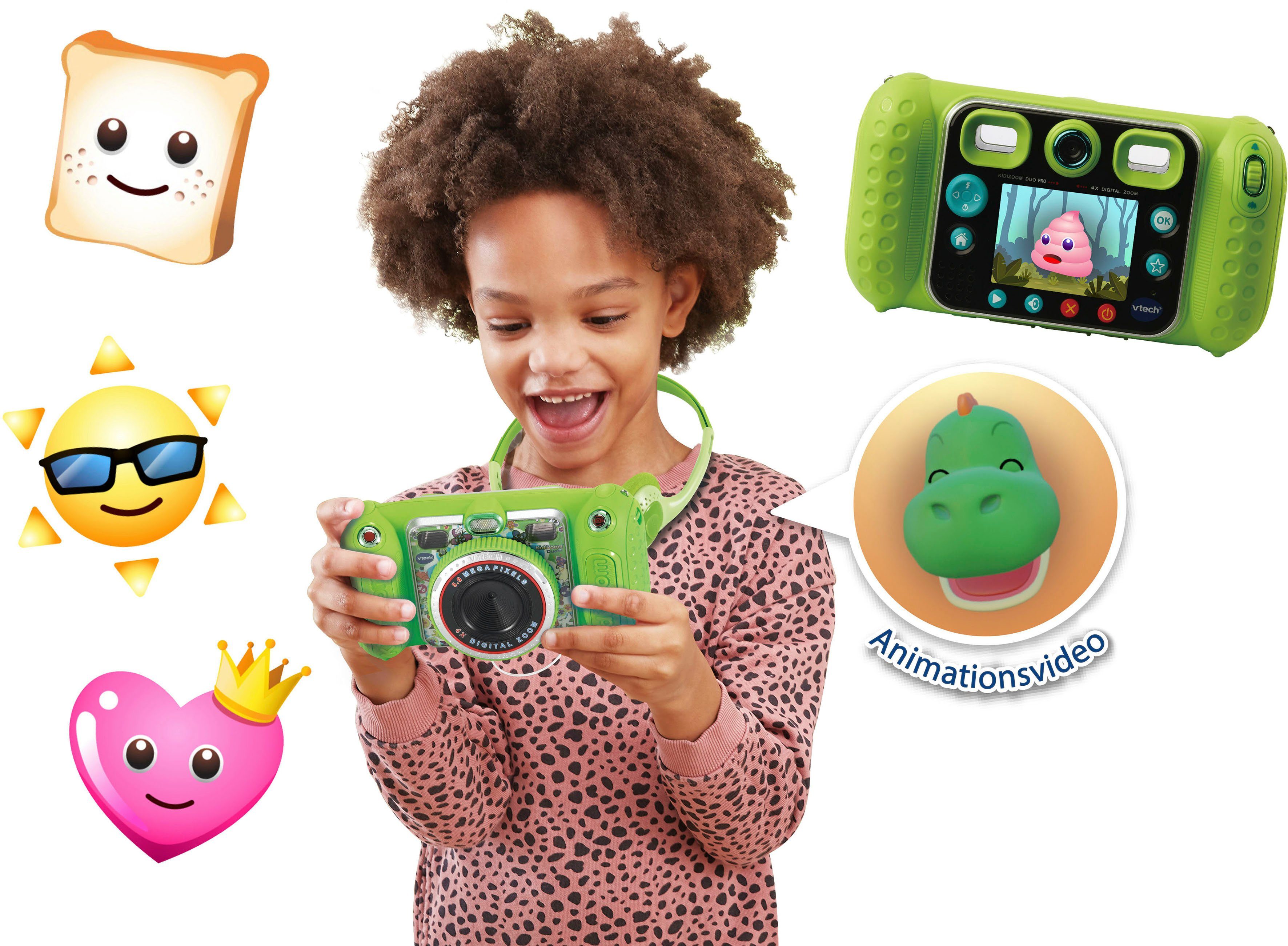 Vtech® KidiZoom Duo Pro Kinderkamera Kopfhörer) grün (inkluisve