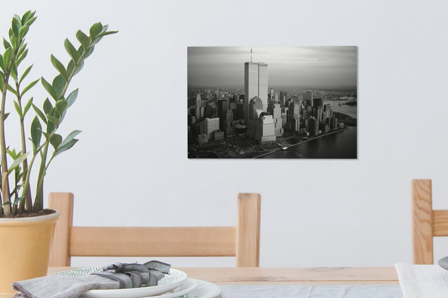 OneMillionCanvasses® Leinwandbild Trade Wanddeko, Stadt 30x20 - Wandbild - cm World - (1 Schwarz Weiß, St), Center Leinwandbilder, Aufhängefertig