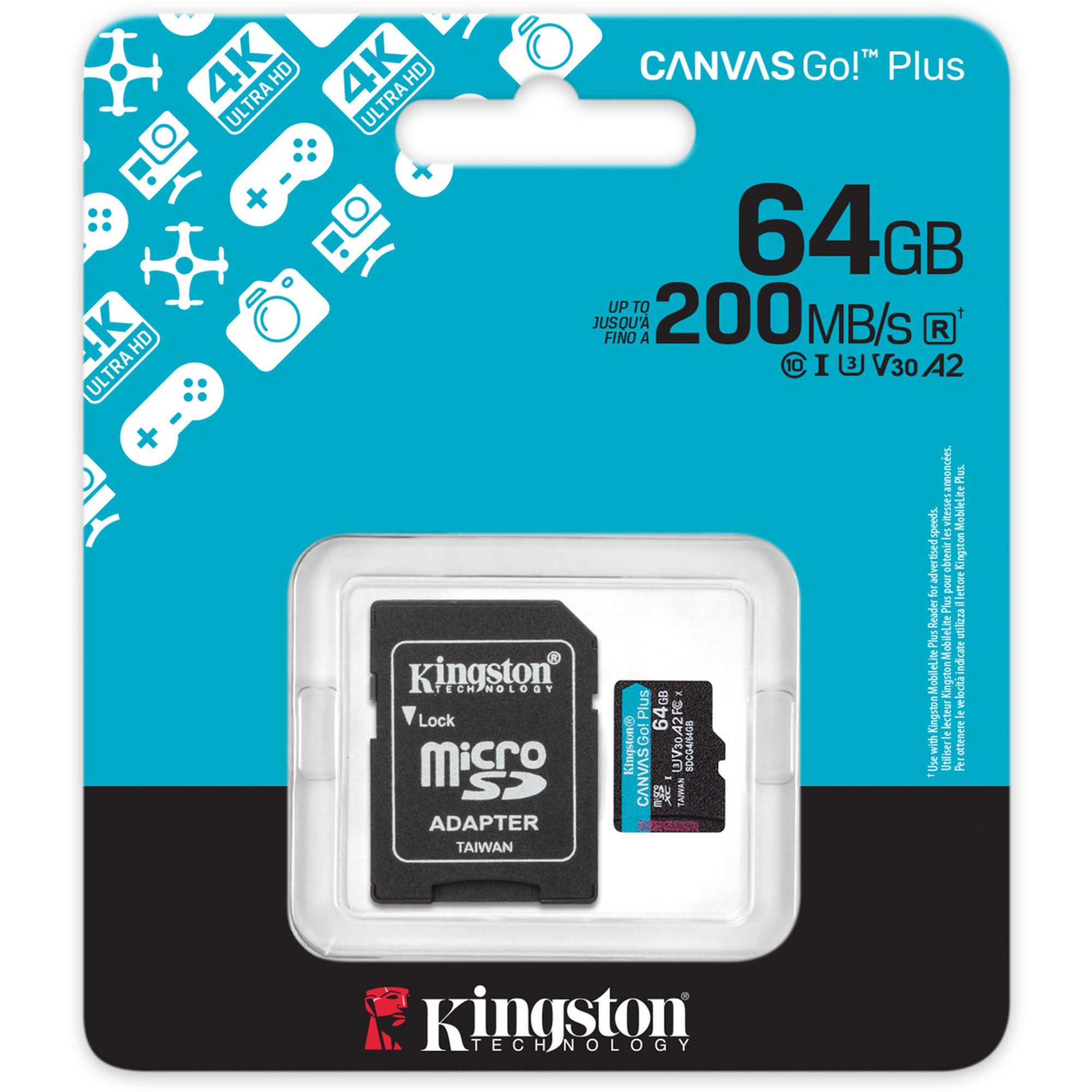 Kingston Kingston Canvas Go! Plus 64 GB microSDXC, externer Speicher (64 GB GB)