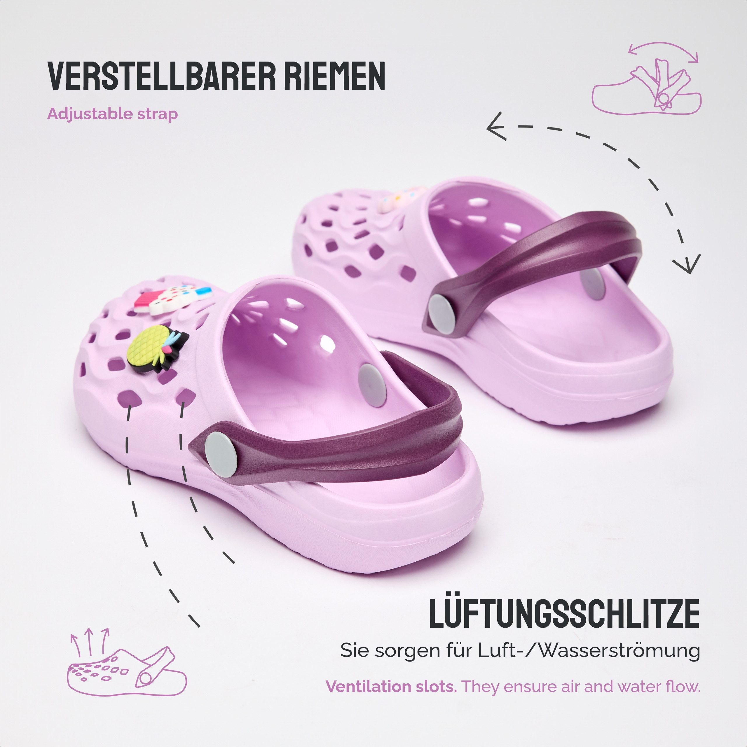 Ladeheid Kinder leichte EVA Clogs Gartenclogs Gartenschuhe LACA15 Clog