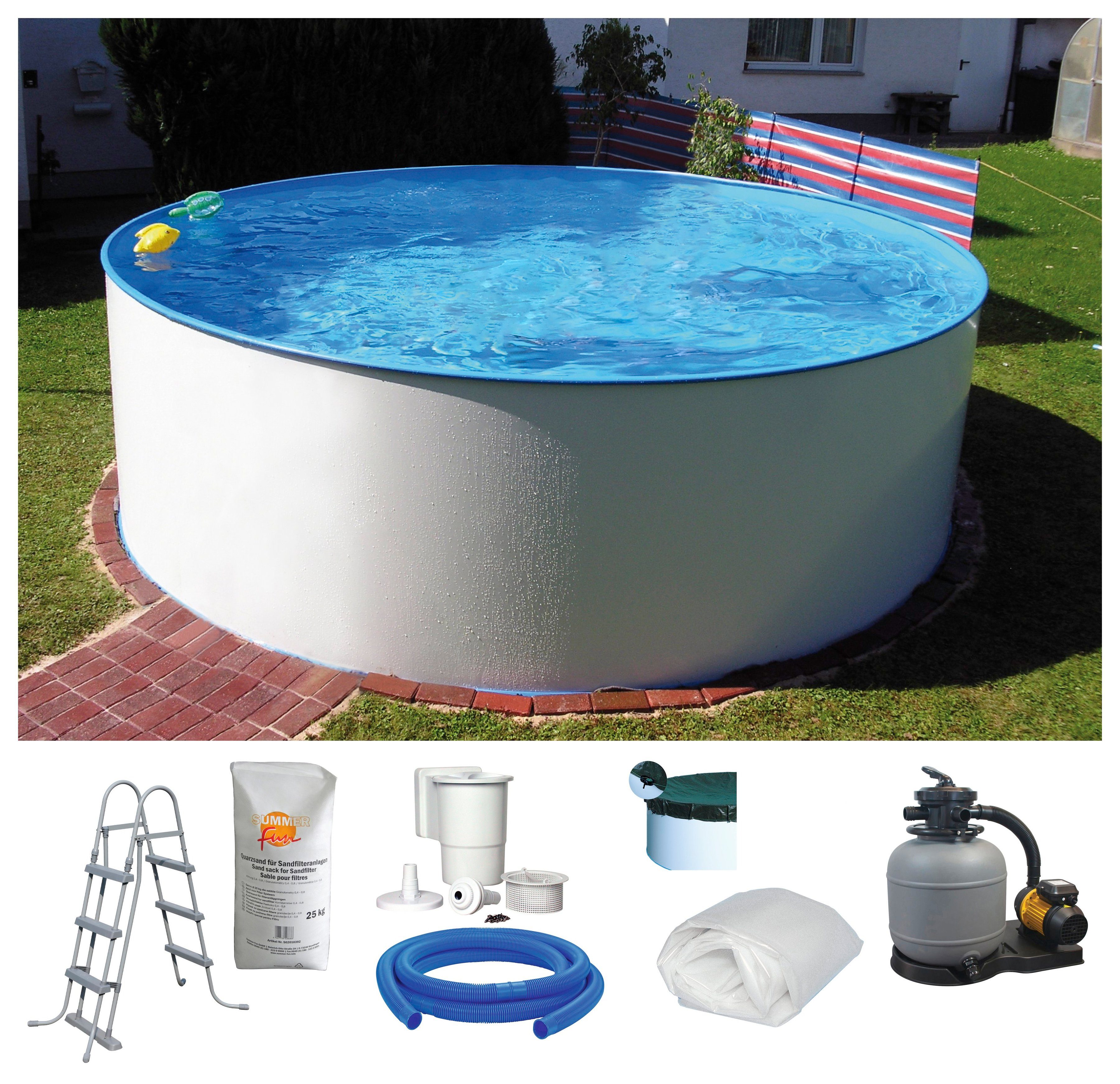 Clear Pool Rundpool MAUI II (Set, 7-tlg), inkl. umfangreichem Zubehör in verschiedenen Größen